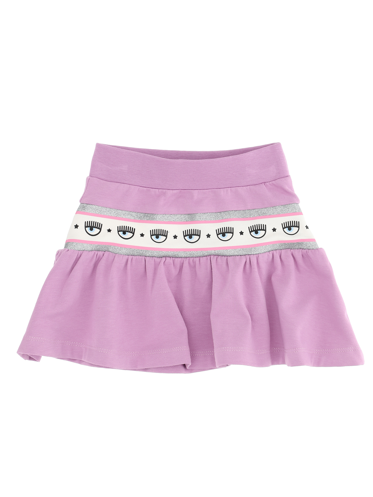 Chiara Ferragni Maxi Logomania Jersey Skirt In Violet Tulle