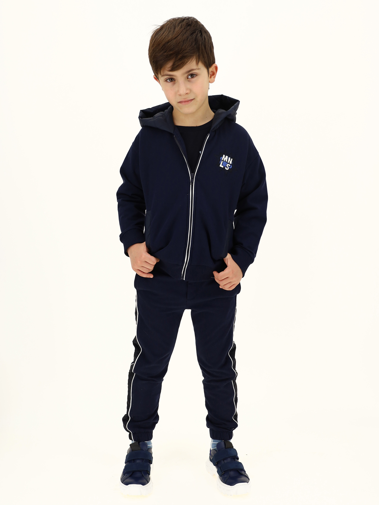 Jogger felpa cotone con bande Monnalisa Bambino Abbigliamento Pantaloni e jeans Pantaloni Joggers 