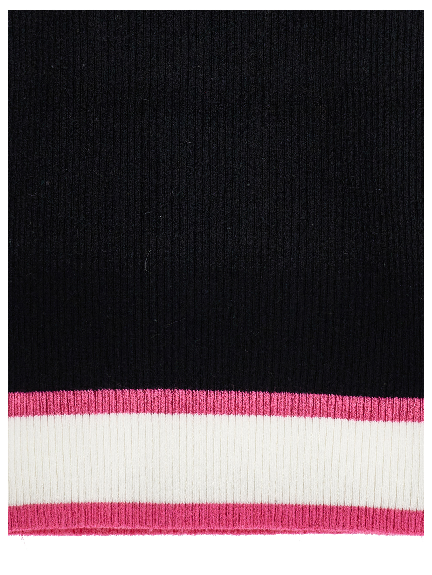 Monnalisa Ribbed Mini Sweater In Black + Fuchsia