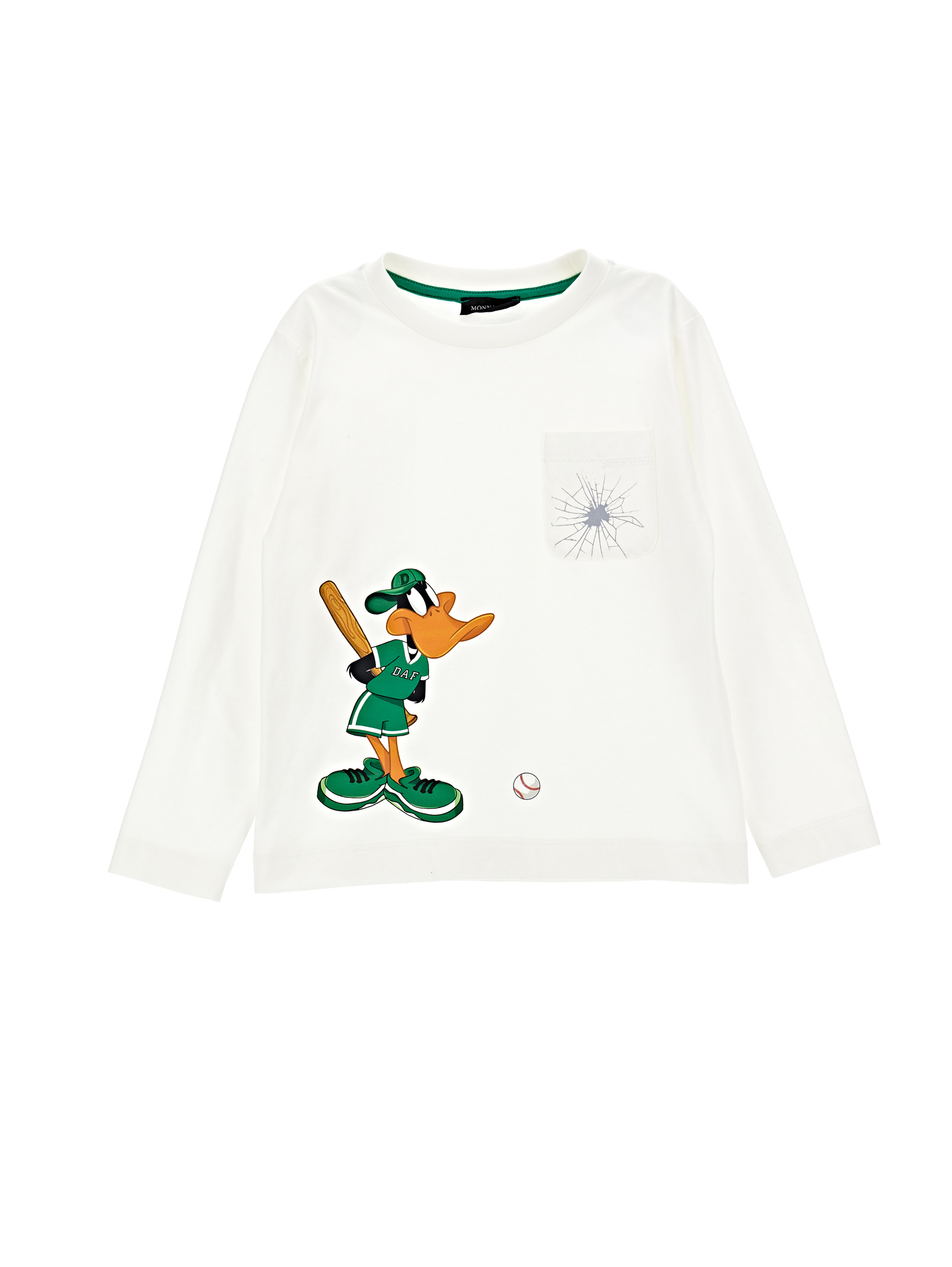 Monnalisa Kids'   Daffy Duck Cotton T-shirt In Cream