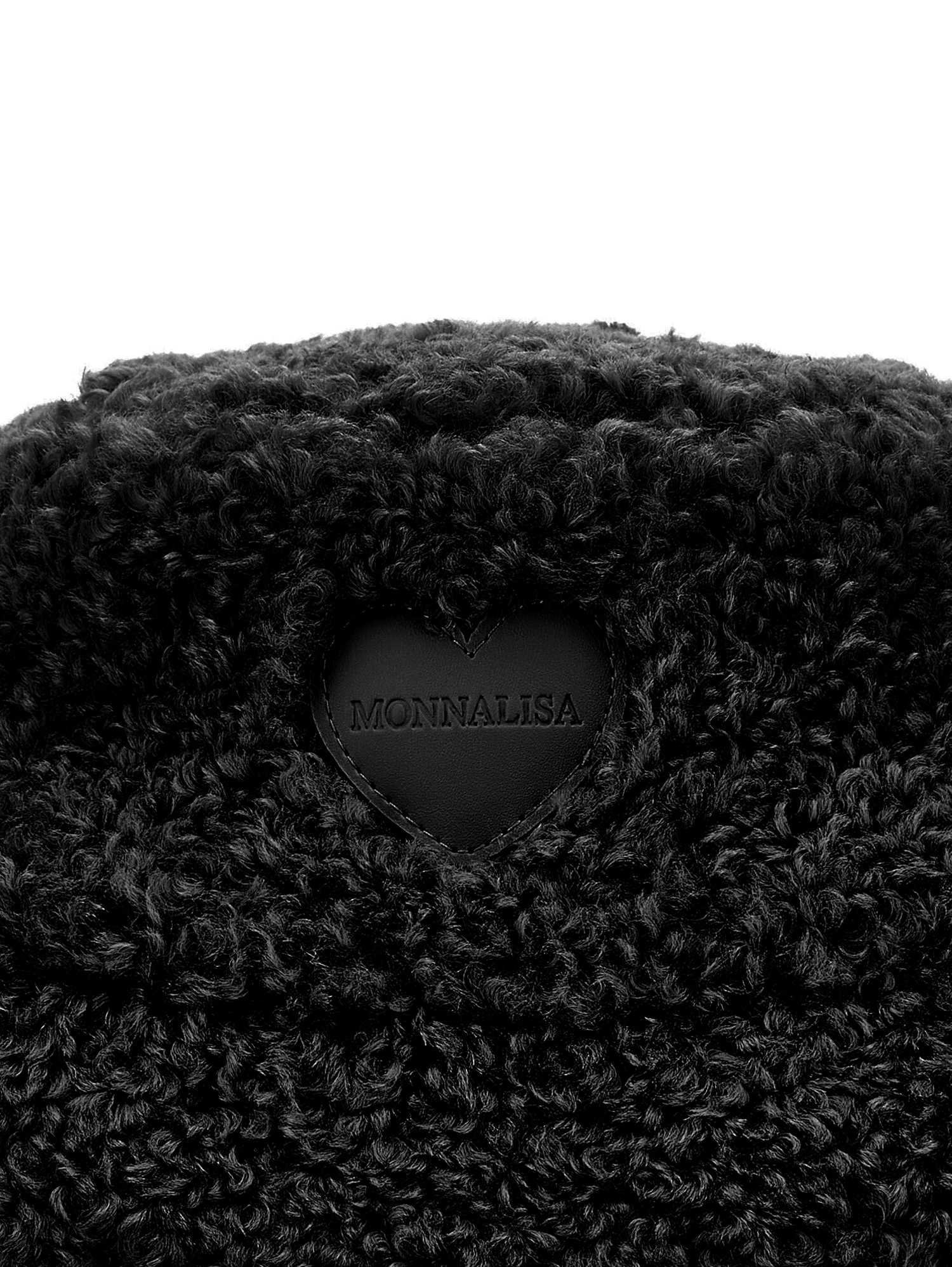 Shop Monnalisa Plush Bucket Hat In Black