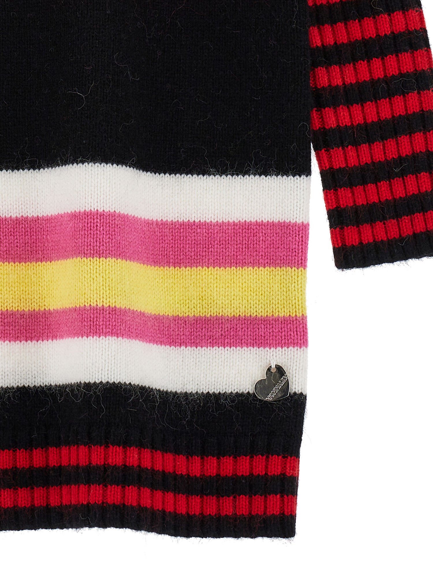 Monnalisa Soft Striped Dress In Multicolor
