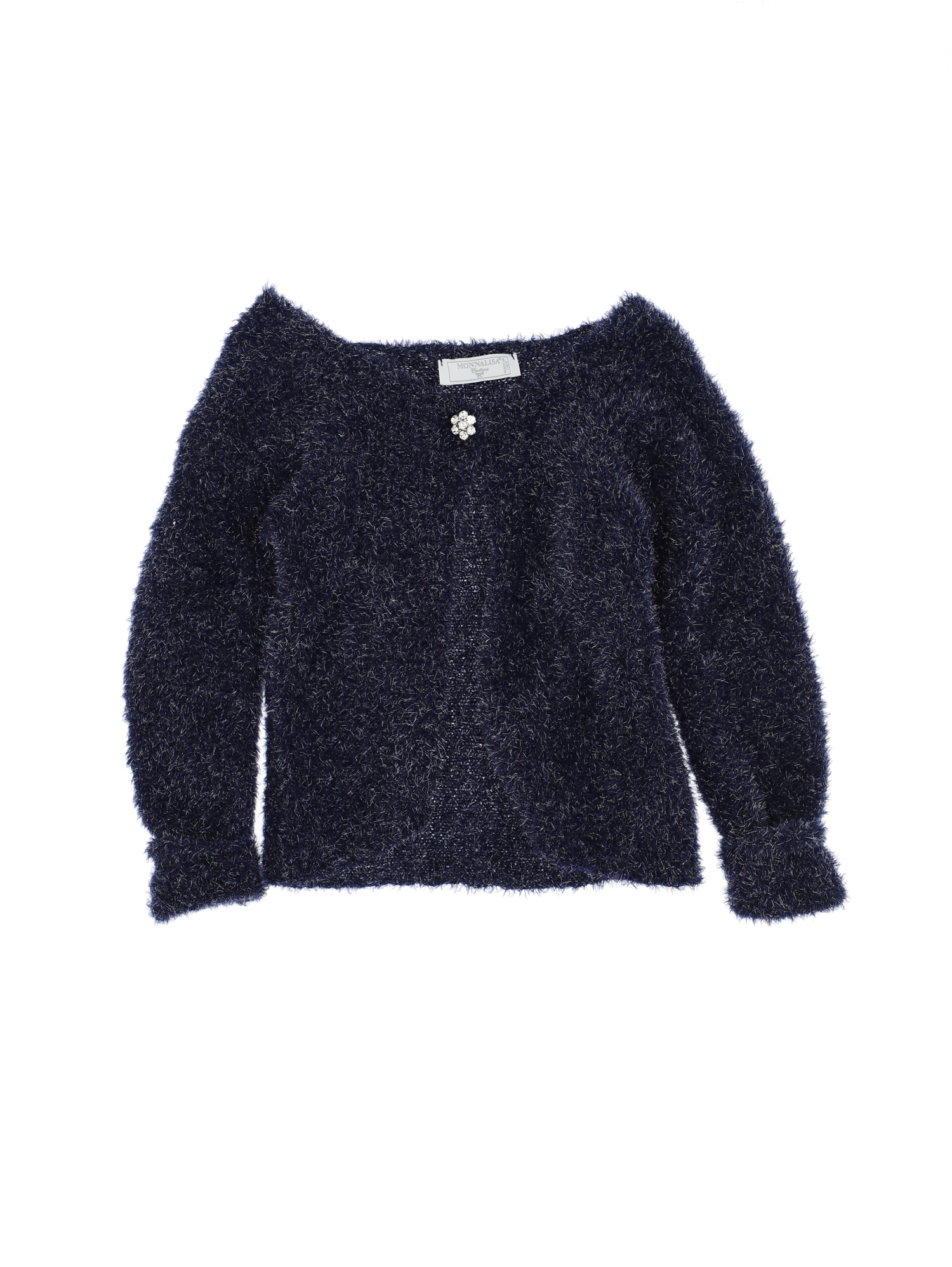 Monnalisa Angora Shawl In Navy Blue