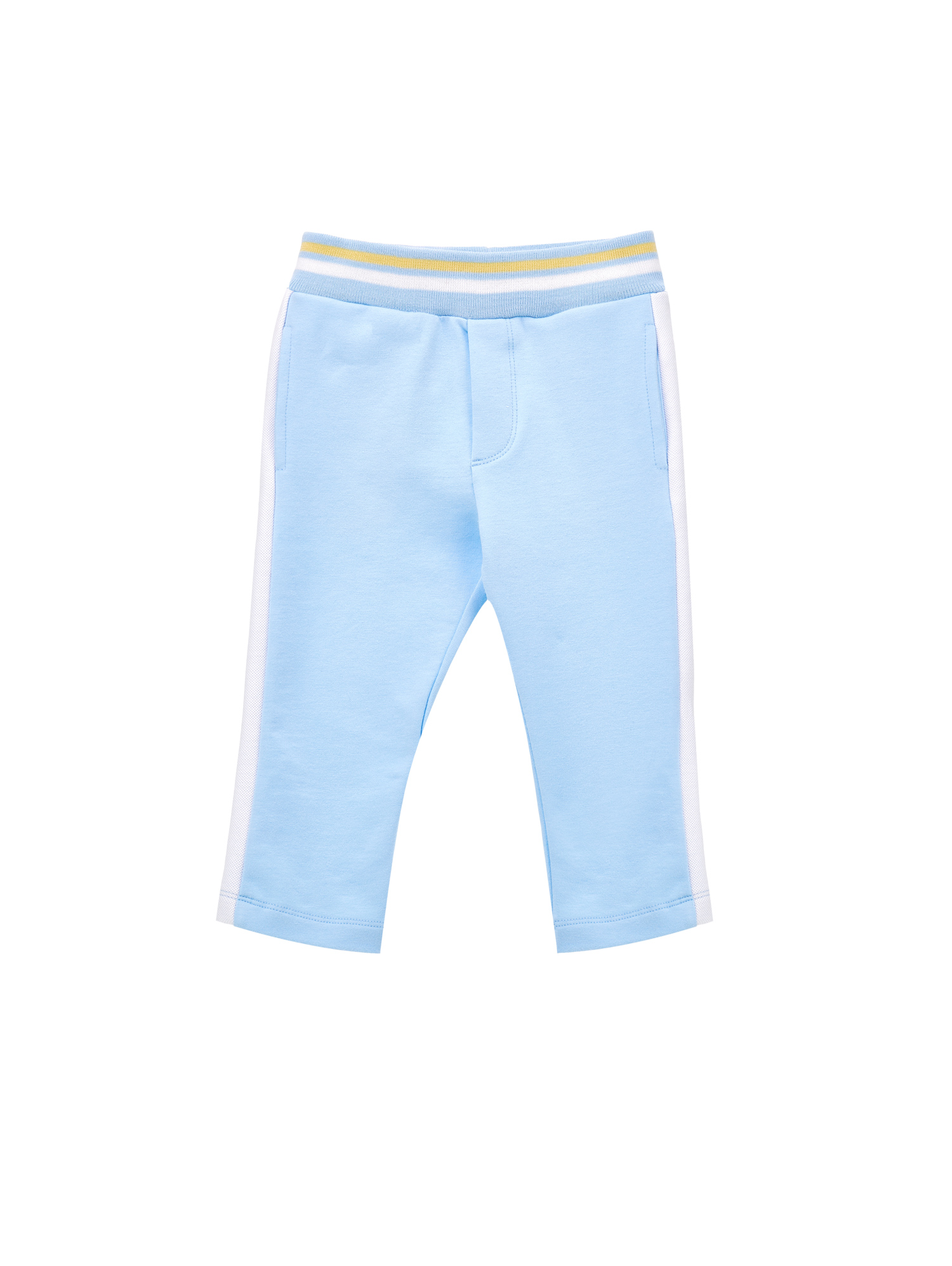 Monnalisa Cotton Fleece Joggers In Light Blue