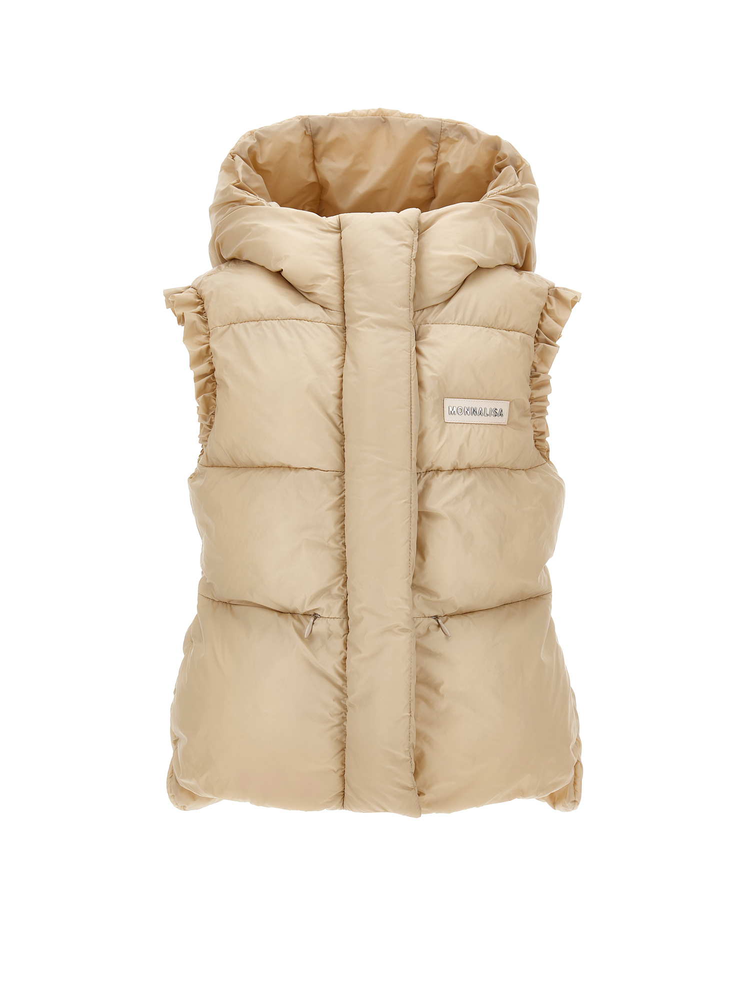 Monnalisa Leichte Wattierte Weste Mit Kapuze In Beige
