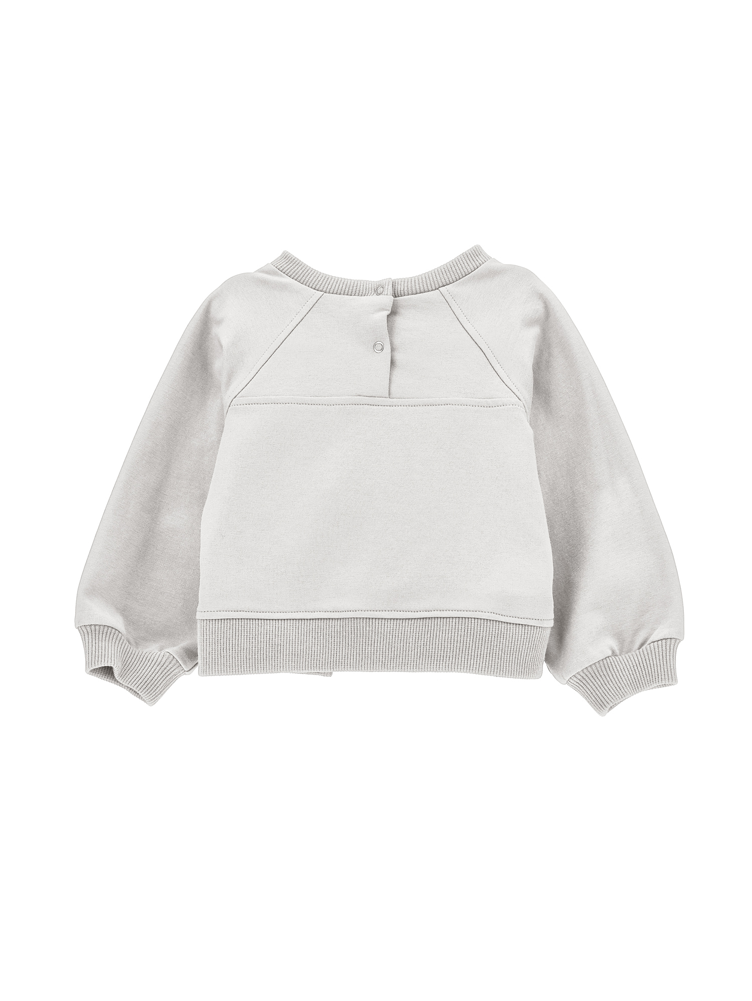 Monnalisa Cry Babies Sweatshirt With Ruffles In Pearl Grey