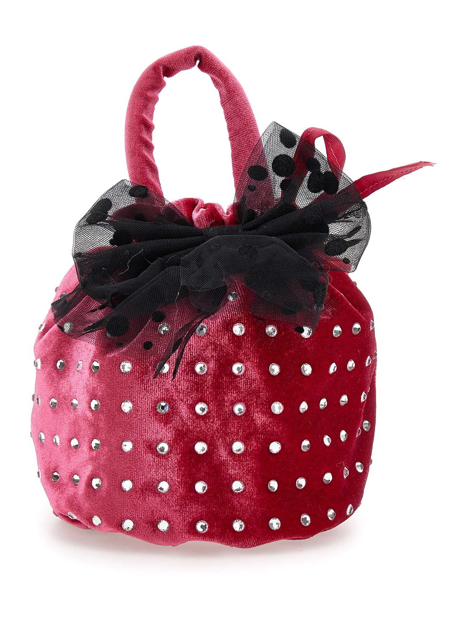 Monnalisa Kids'   Velvet Handbag In Fuchsia
