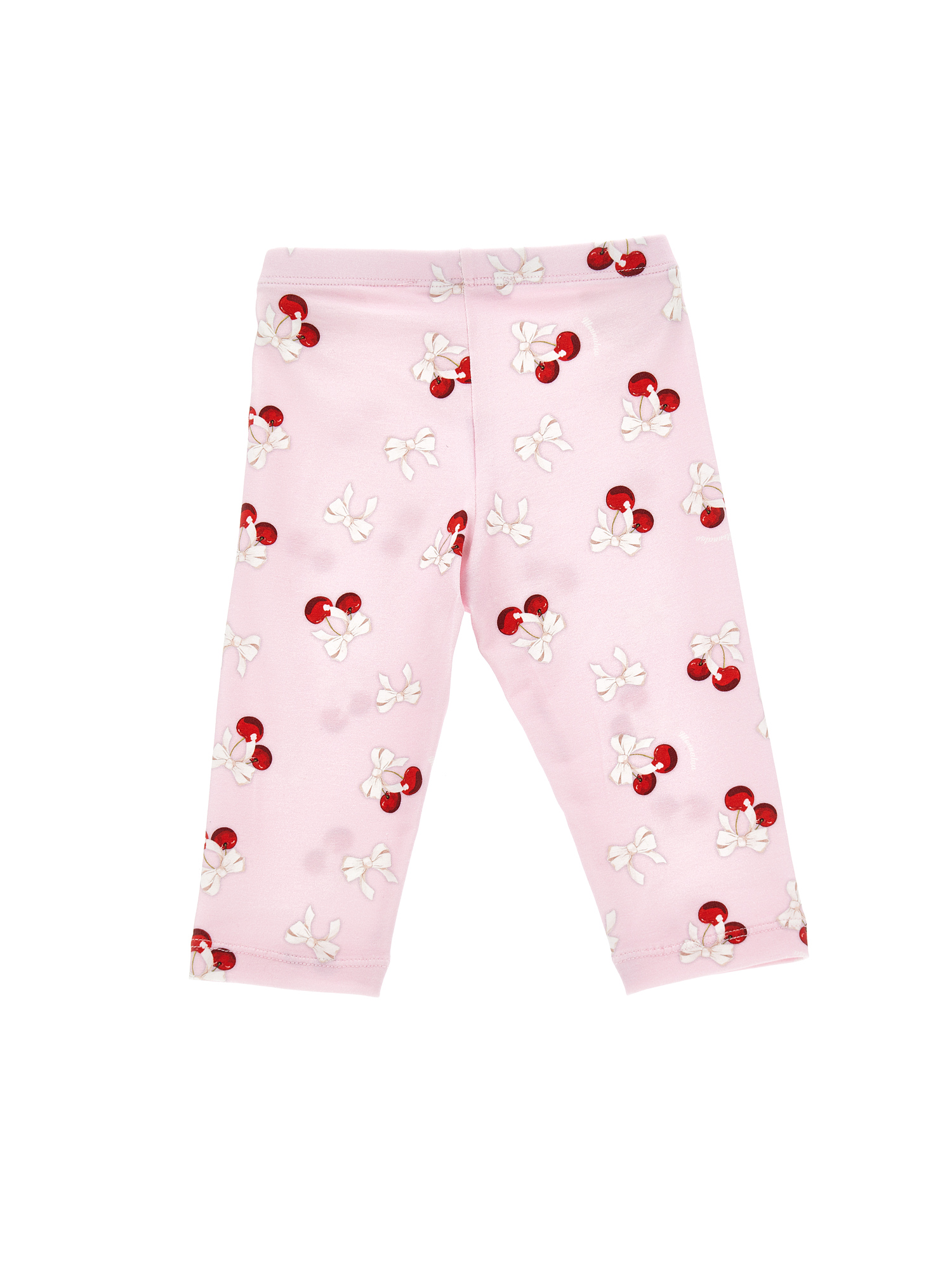 Shop Monnalisa Cherry Jersey Leggings In Rosa Fairy Tale