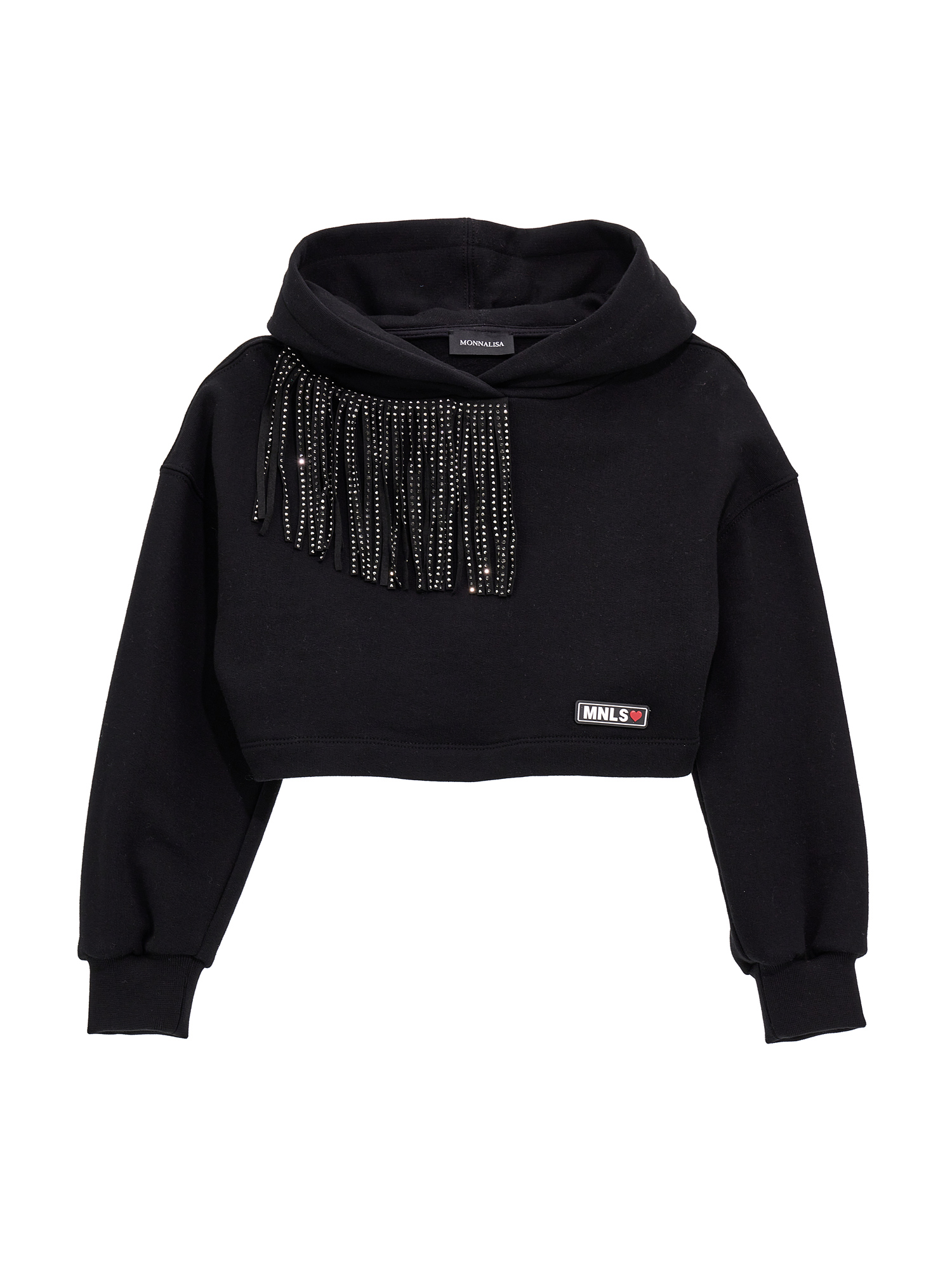 Monnalisa Felpa cropped con frange