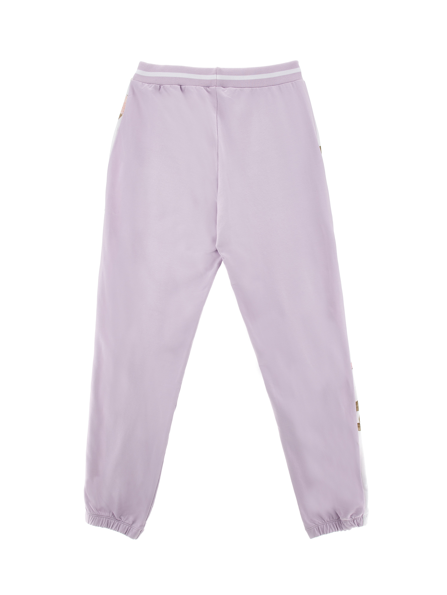 Monnalisa Flower Fleece Joggers In Wisteria