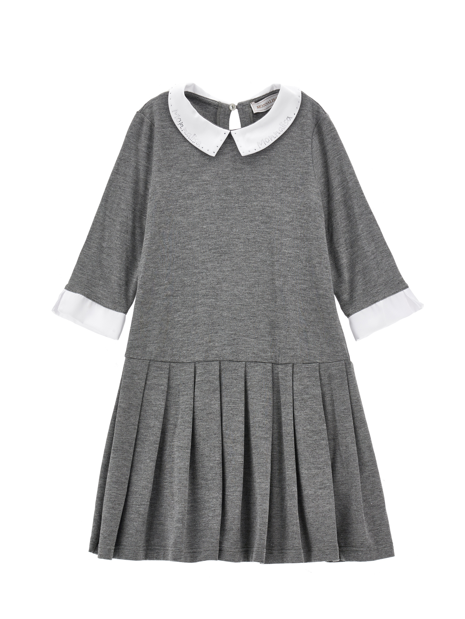 Monnalisa Kids'   Viscose Jersey Dress In Medium Grey