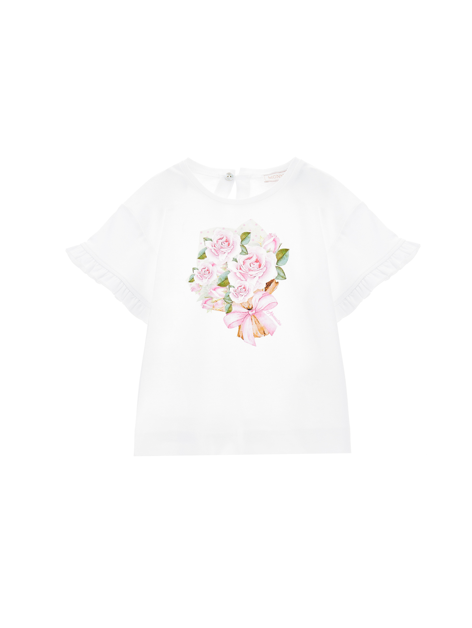 Monnalisa Babies'   Bouquet Print T-shirt In White