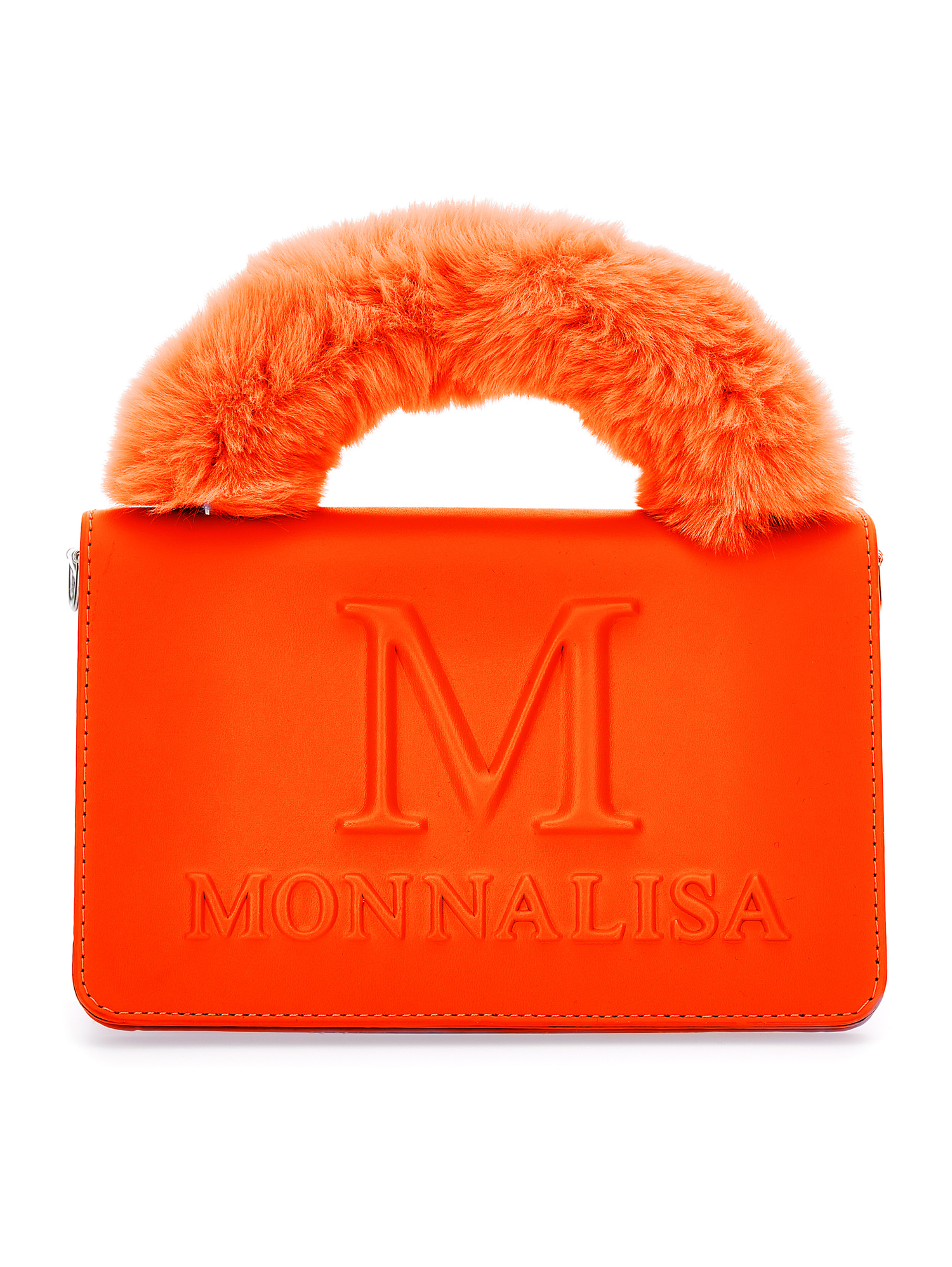 Monnalisa Coated Fabric Bag In Orange