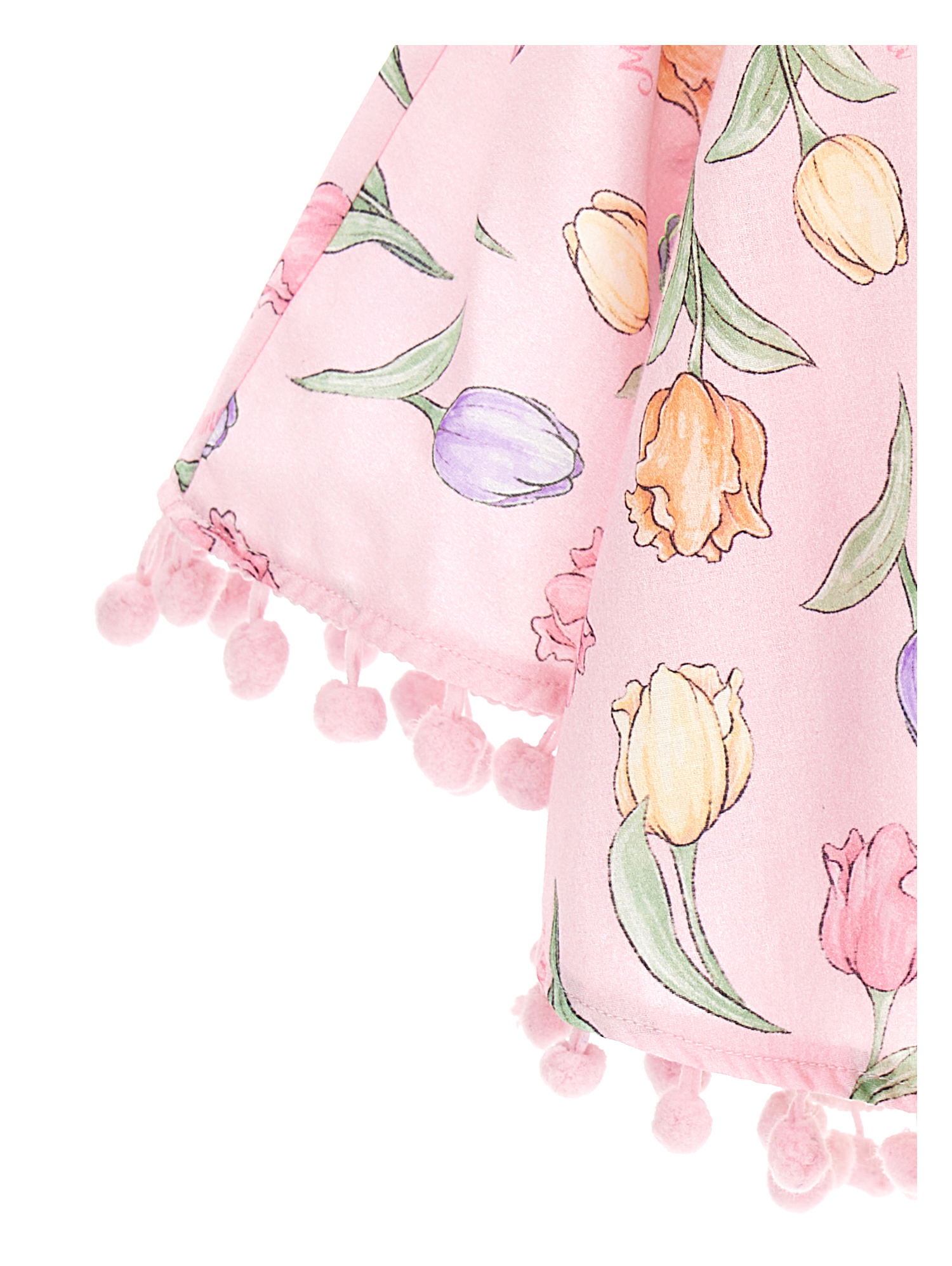 Monnalisa Muslin Poncho Cover-up In Rosa Fairy Tale