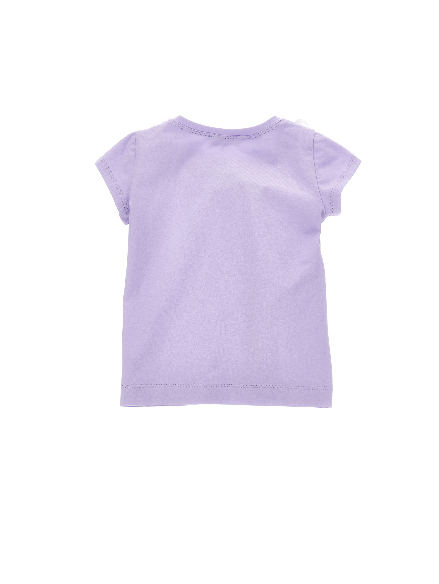 Monnalisa Jersey T-shirt With Flowers In Wisteria