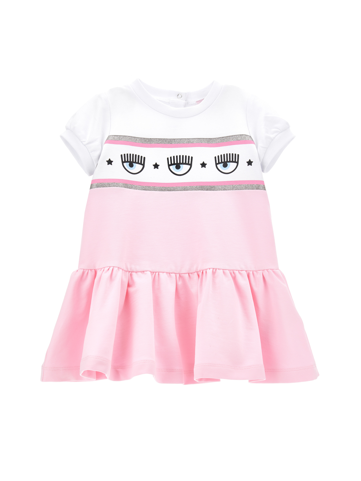 Chiara Ferragni Babies'   Maxi Logomania Jersey Dress In Rosa Fairy Tale
