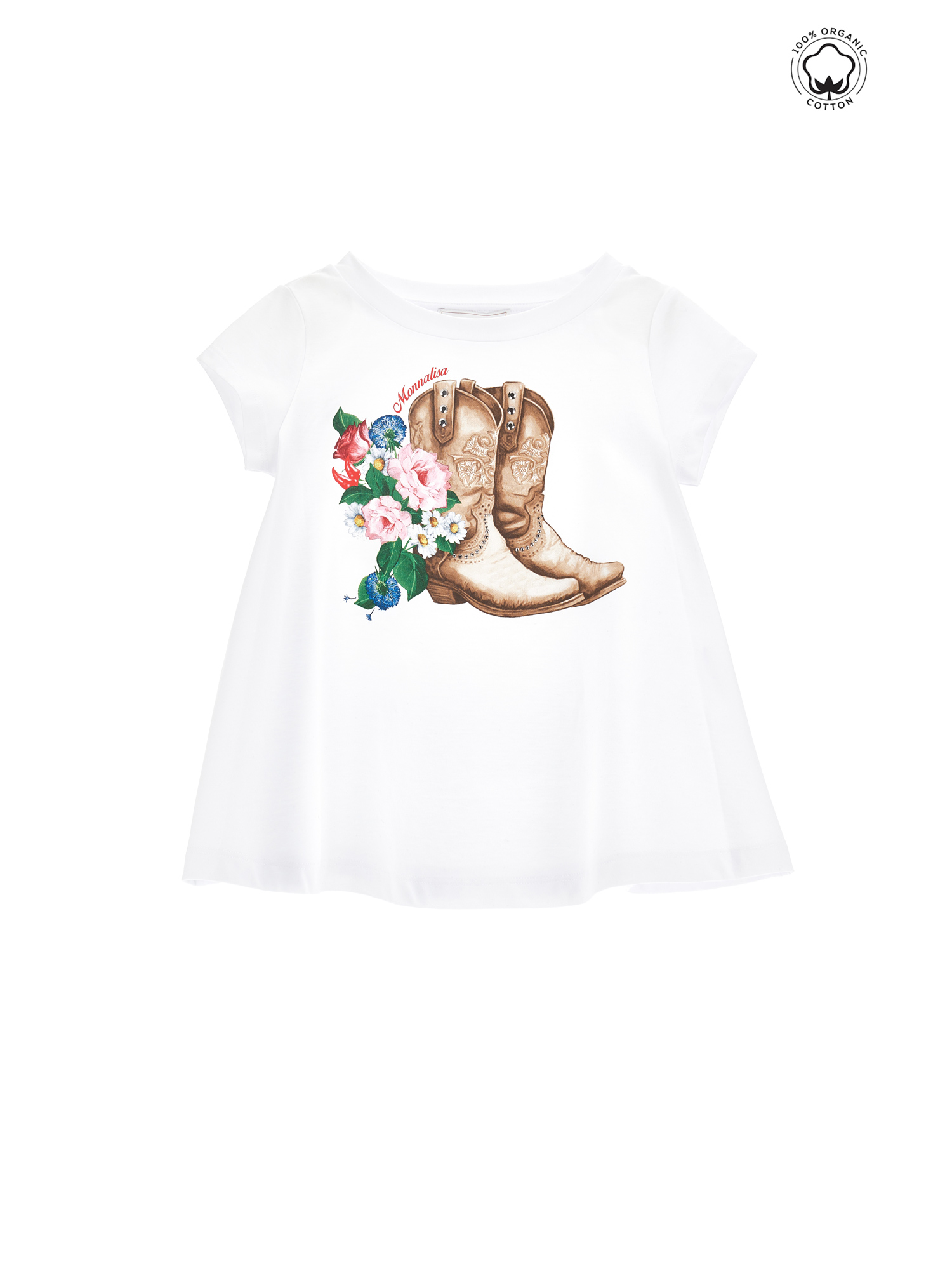 Monnalisa Maxi t-shirt cotone organico stampa texani