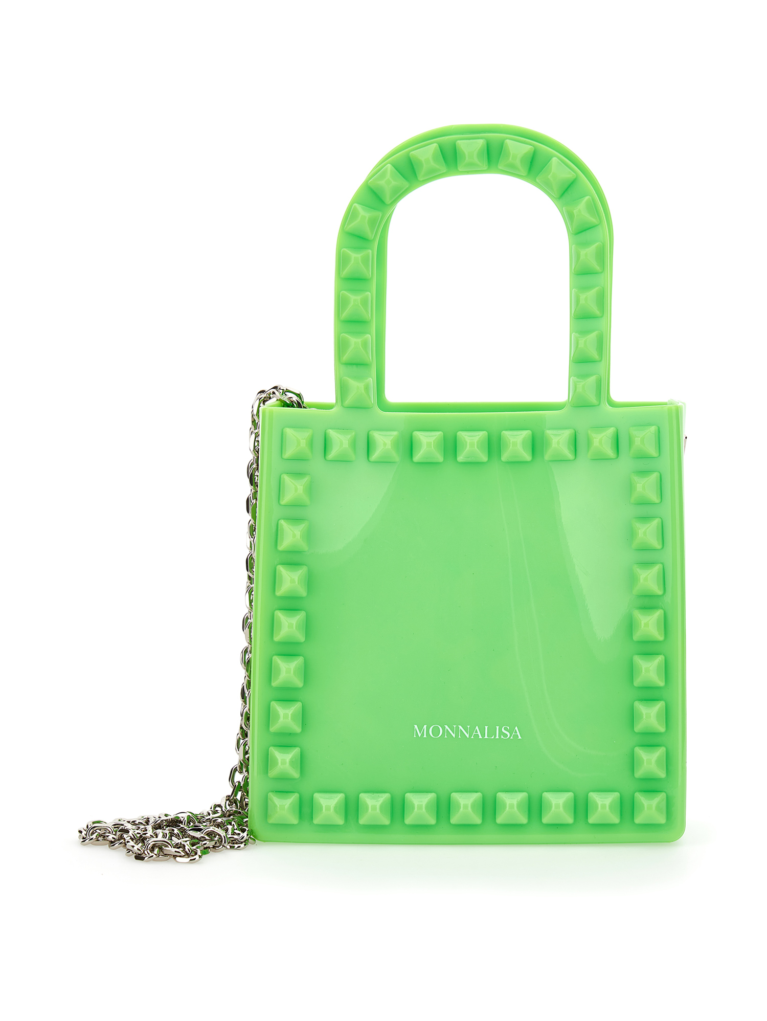 Monnalisa Pvc Shopper-style Minibag In Sage Green