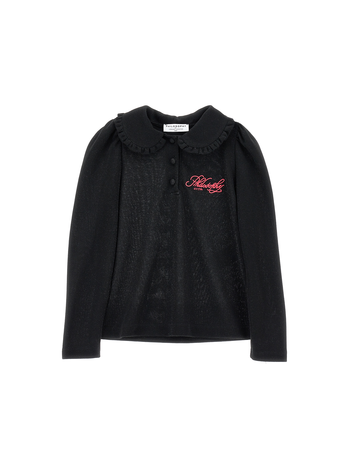 Philosophy Di Lorenzo Serafini Philosophy Kids Embroidered Blouse 'philosophy Est. 1984' In Black