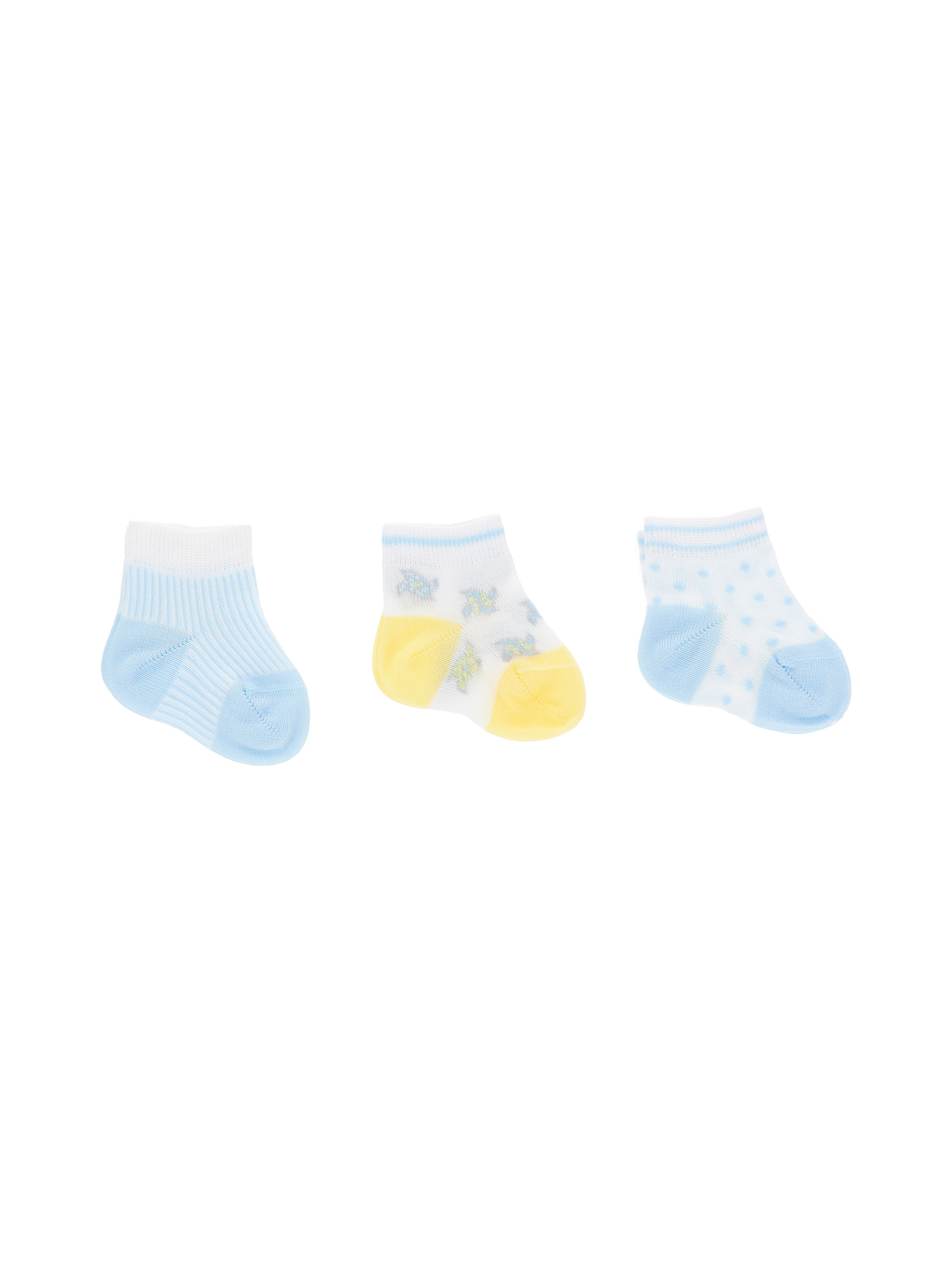 Shop Monnalisa Newborn Lisle Socks Set In White + Cloud