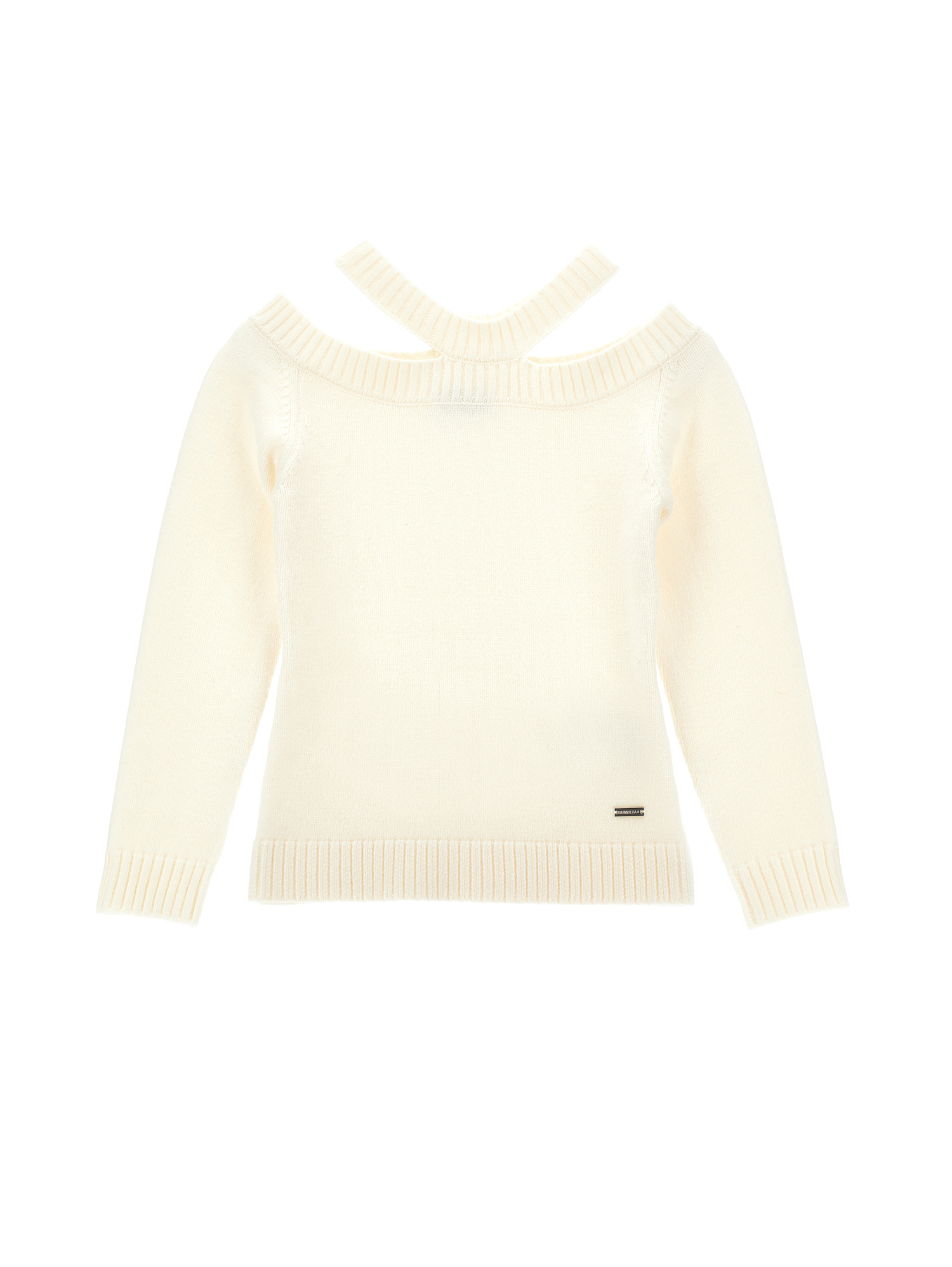 Monnalisa Halterneck Sweater In Neutral