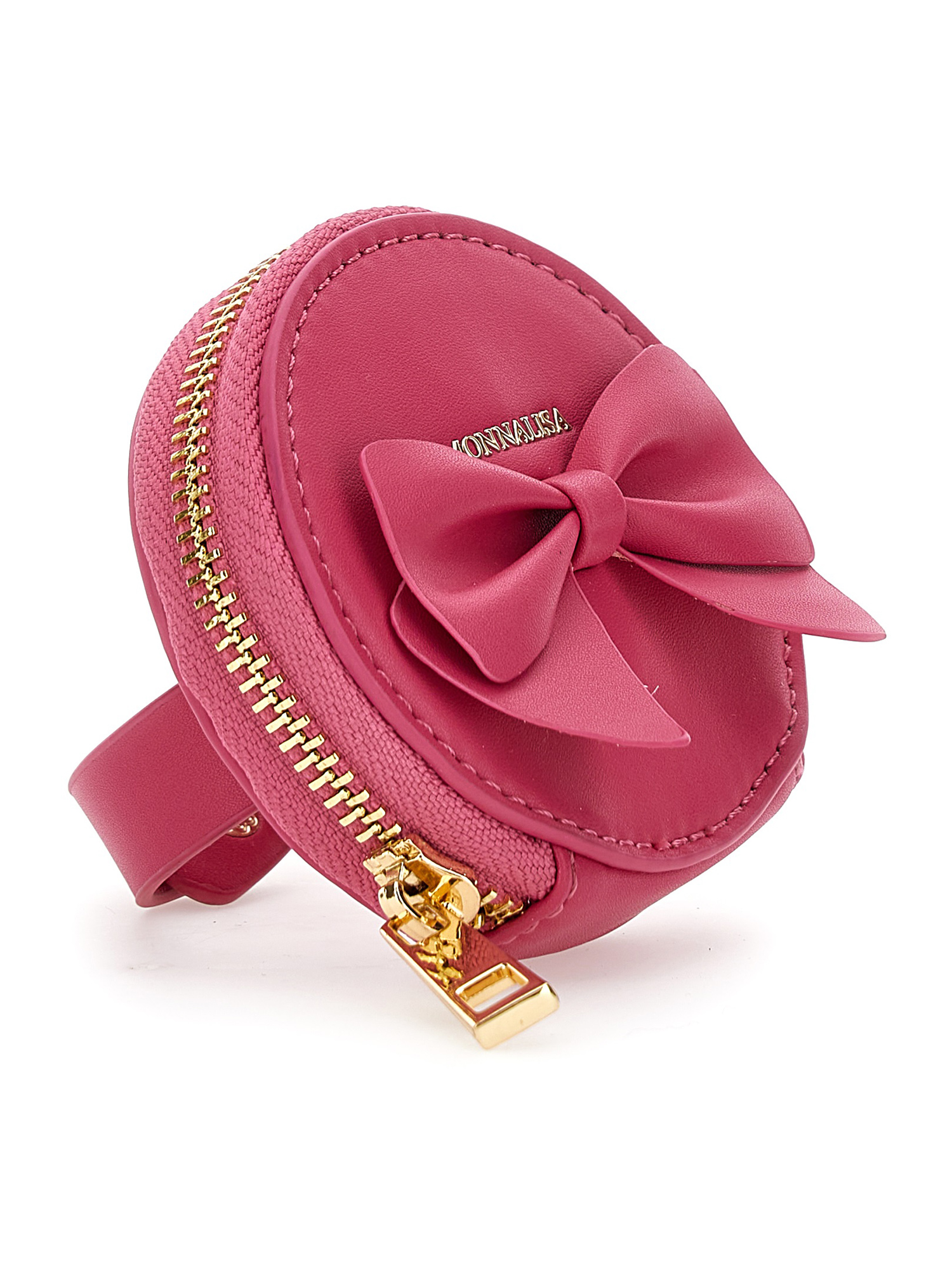 Monnalisa Regenerated Leather Bracelet Purse In Fuchsia