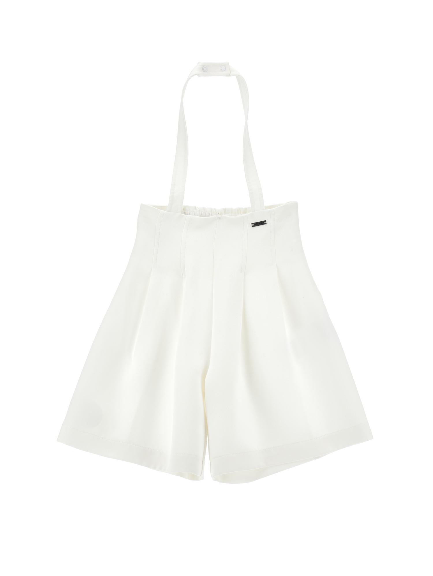 Monnalisa Culotte Skirt With Suspenders In Panna