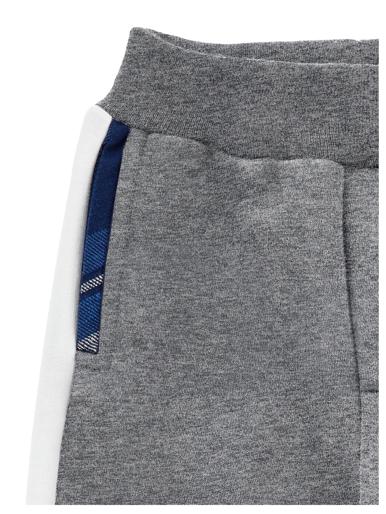 Monnalisa Two-tone Fleece Trousers In Medium Grey