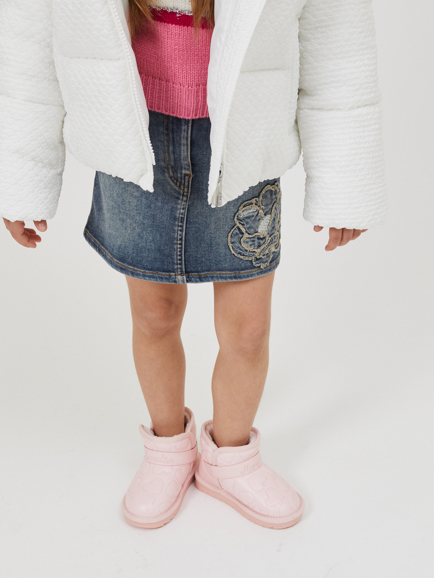 MONNALISA MONNALISA HEART QUILTED ANKLE BOOTS