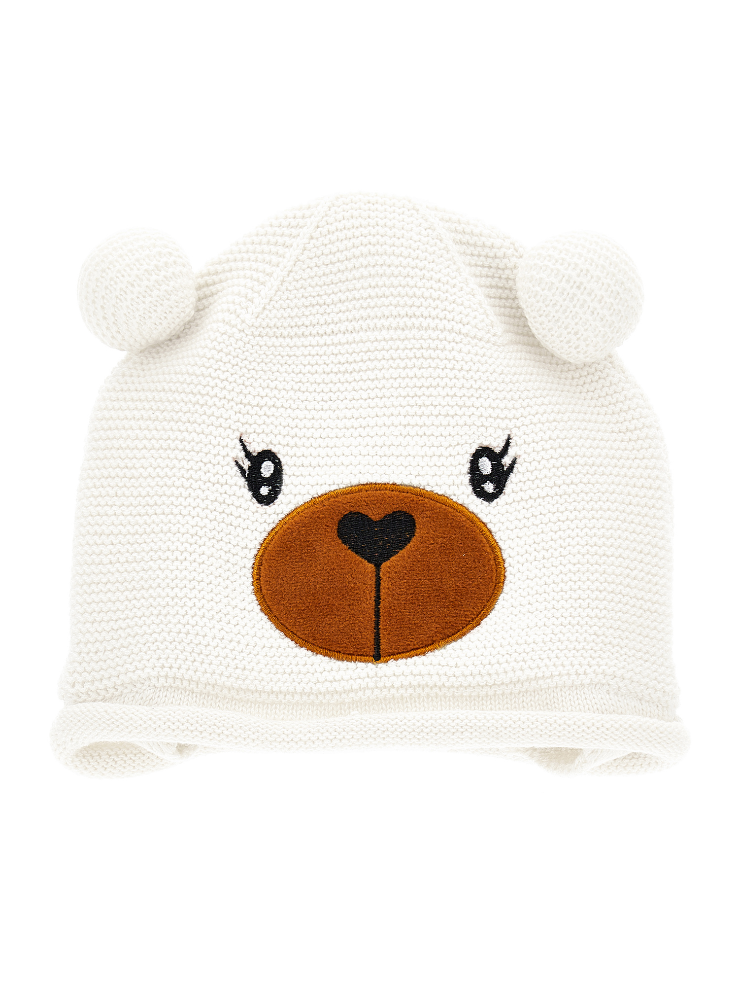 Shop Monnalisa Teddy Bear Hat With Ears In Cream