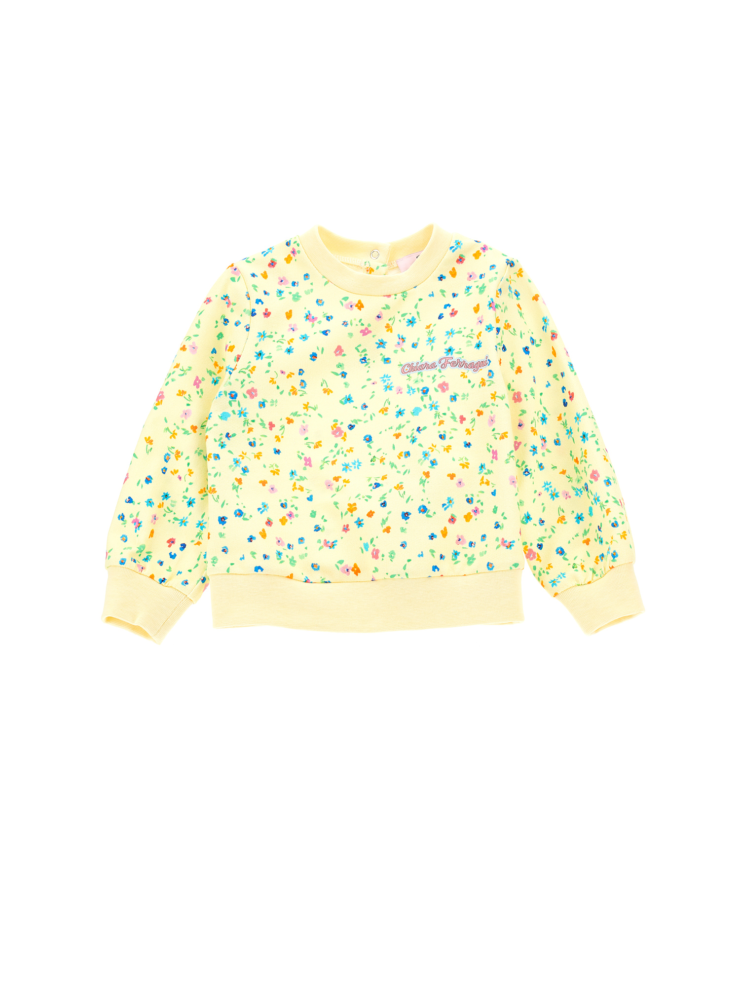 Chiara Ferragni Babies'   Cf Flower Print Sweatshirt In 014f