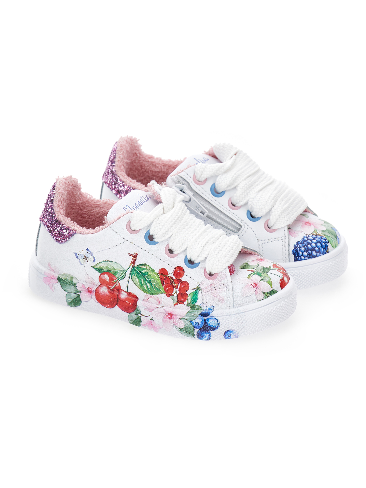 Monnalisa Bycast Sneakers With Fruit Print In White