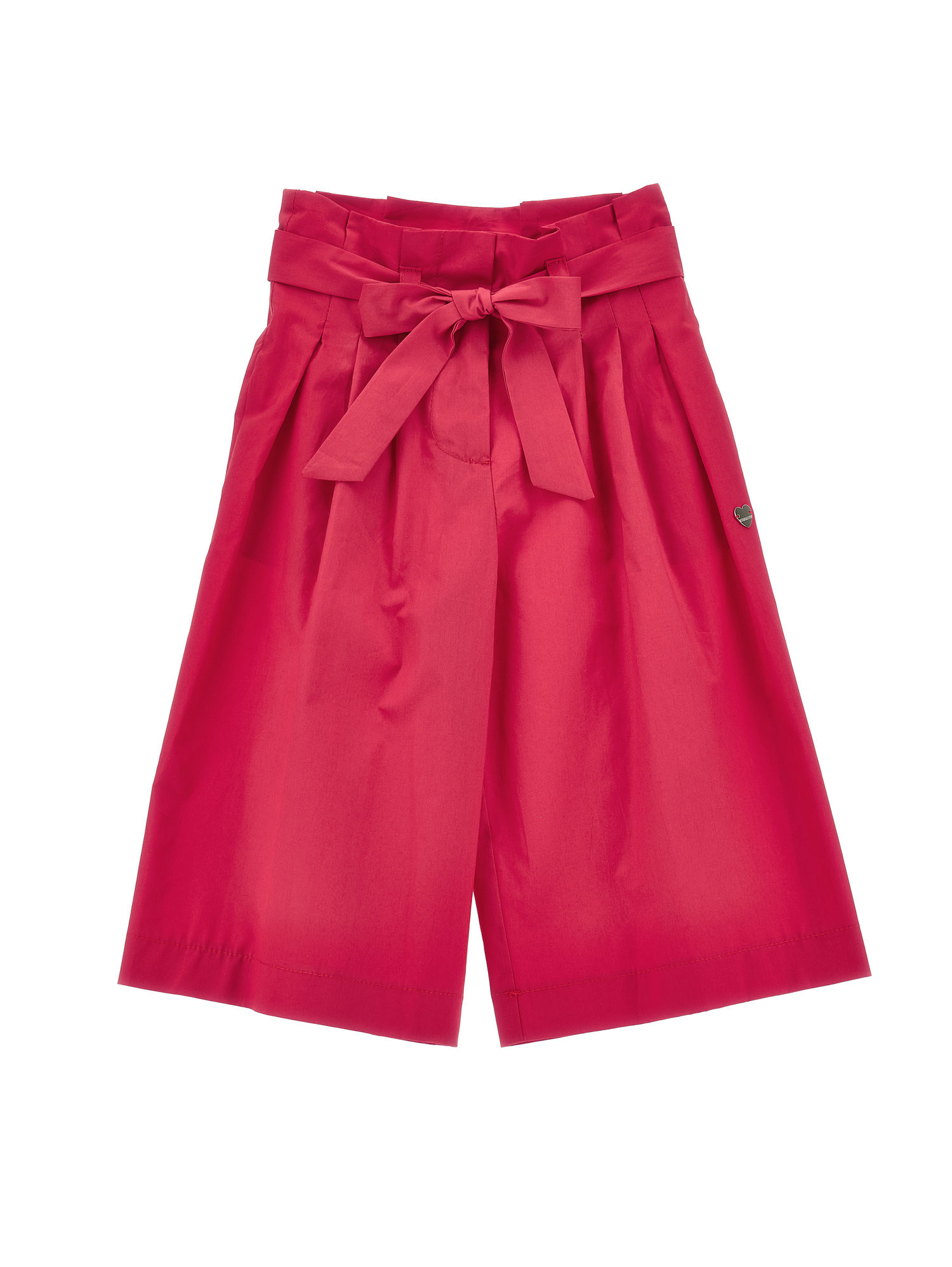 Shop Monnalisa Solid Colour Cropped Trousers In Fuchsia