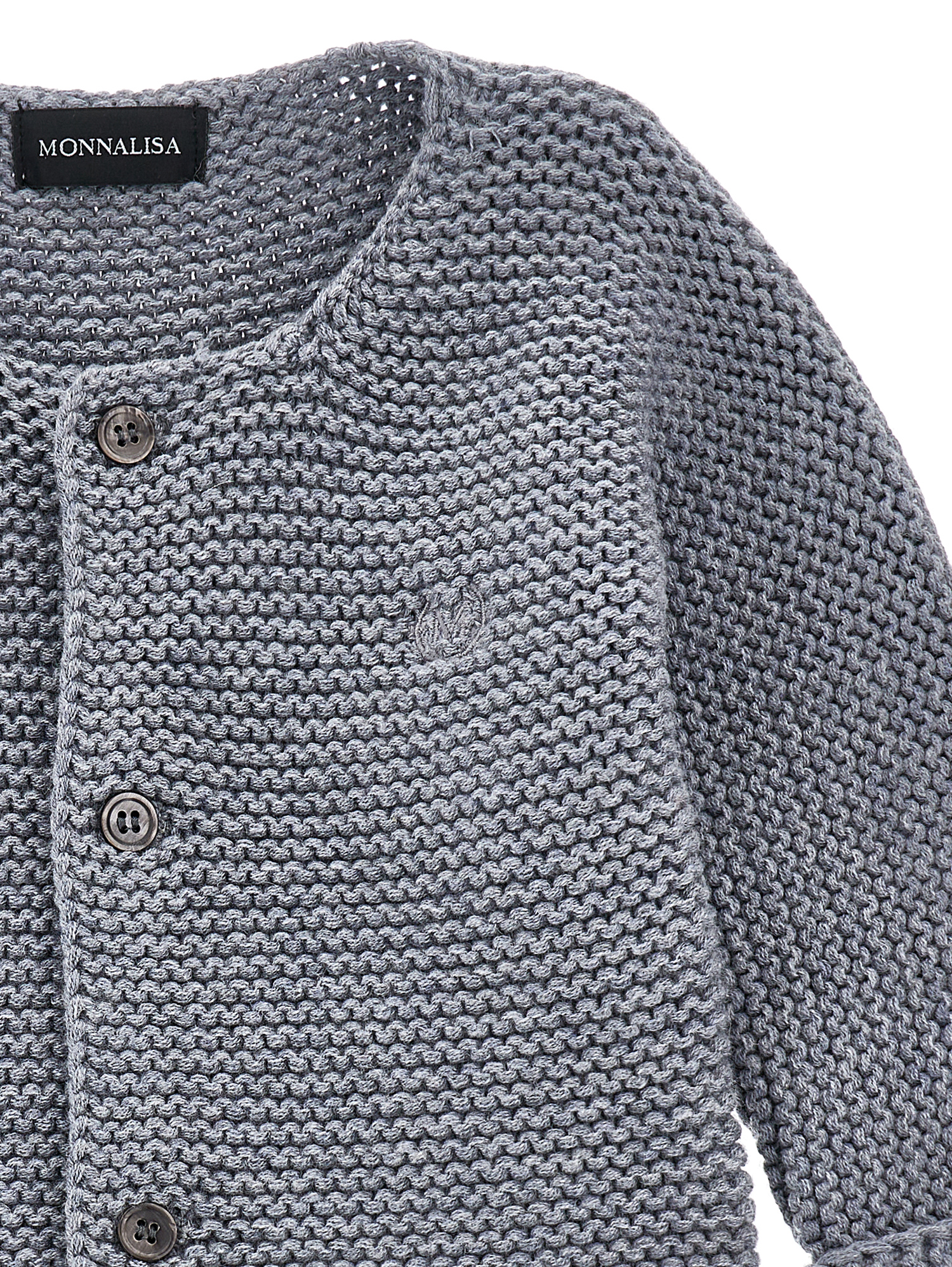 Monnalisa Knitted Cardigan In Grey