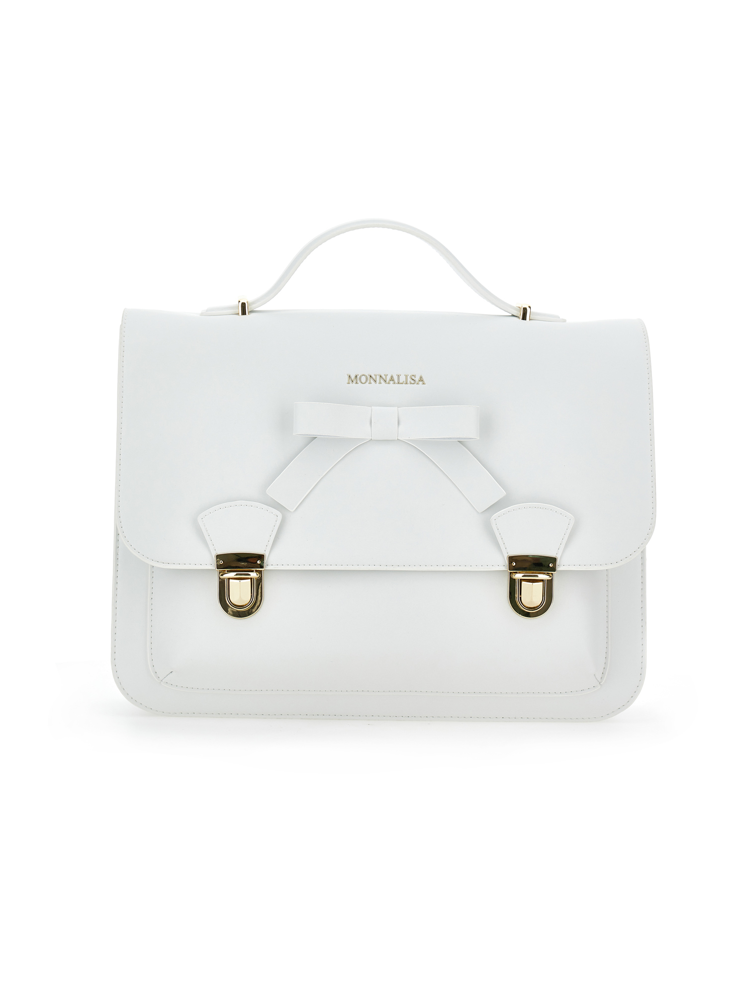 Monnalisa Regenerated Leather Satchel In White