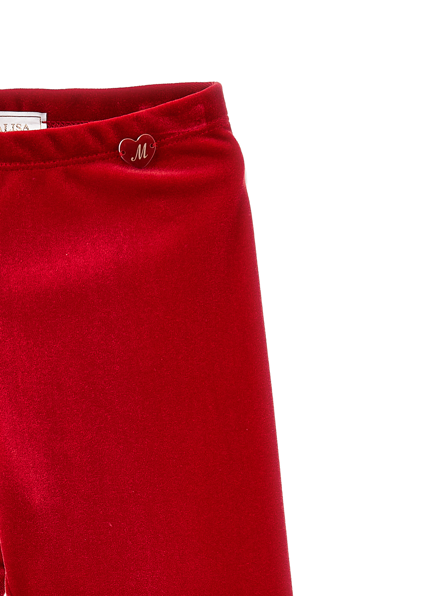 Monnalisa Chenille Leggings In Ruby Red