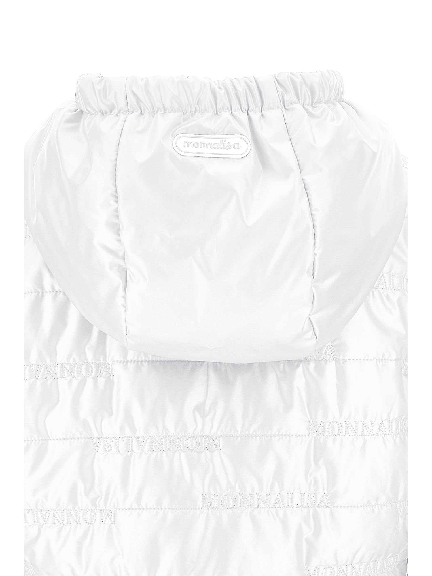 Monnalisa belted quilted coat - White