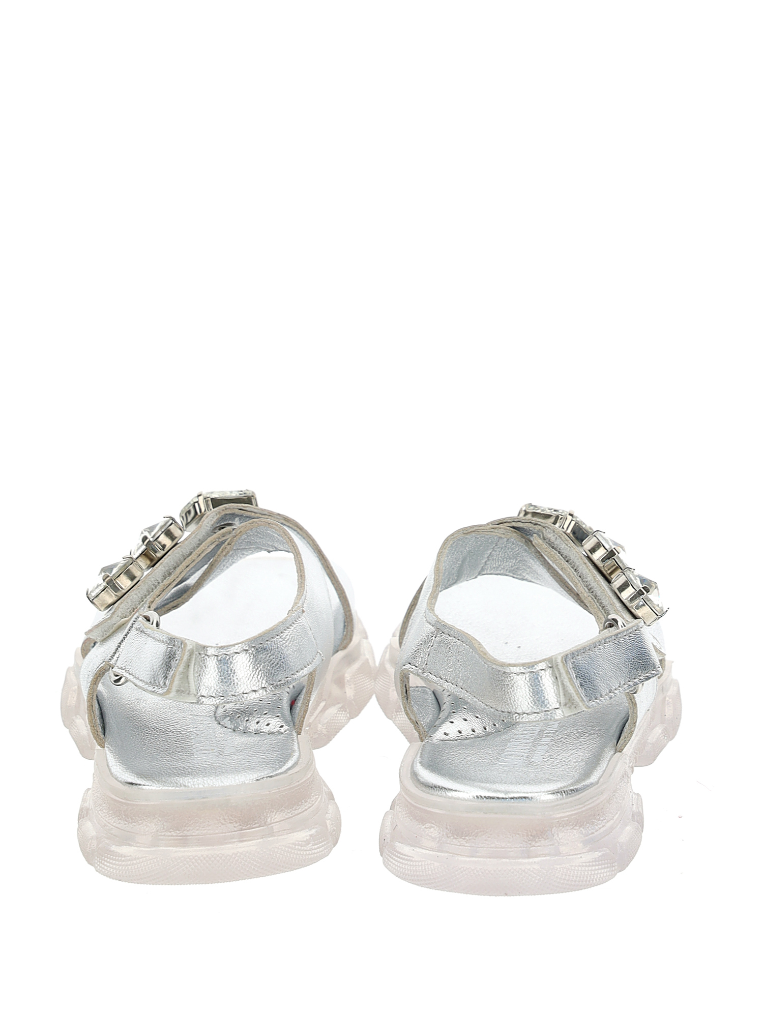 MONNALISA MONNALISA  LAMINATED SANDALS W/JEWEL RHINESTONES 