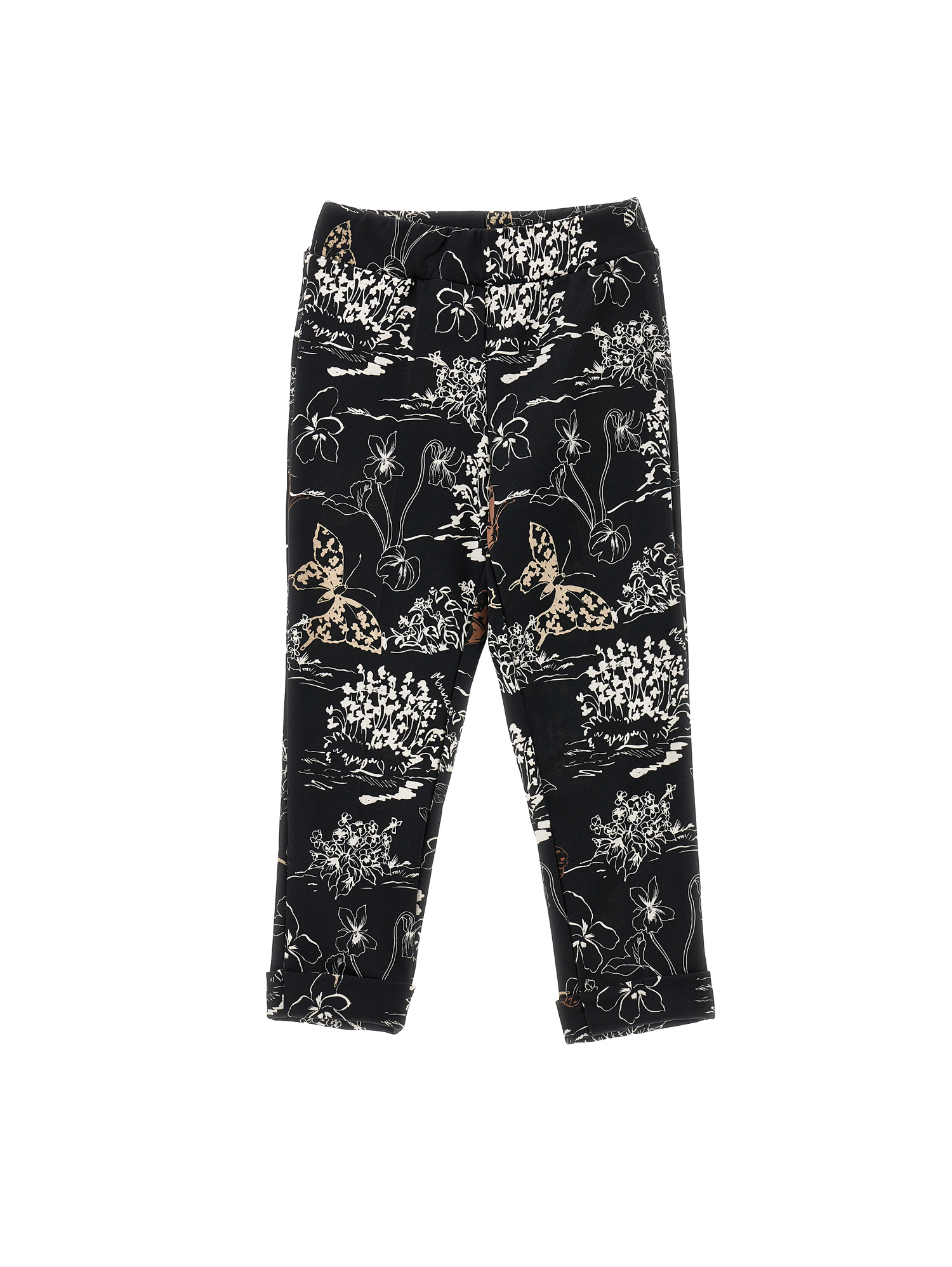 Monnalisa Comfortable Printed Trousers In Black