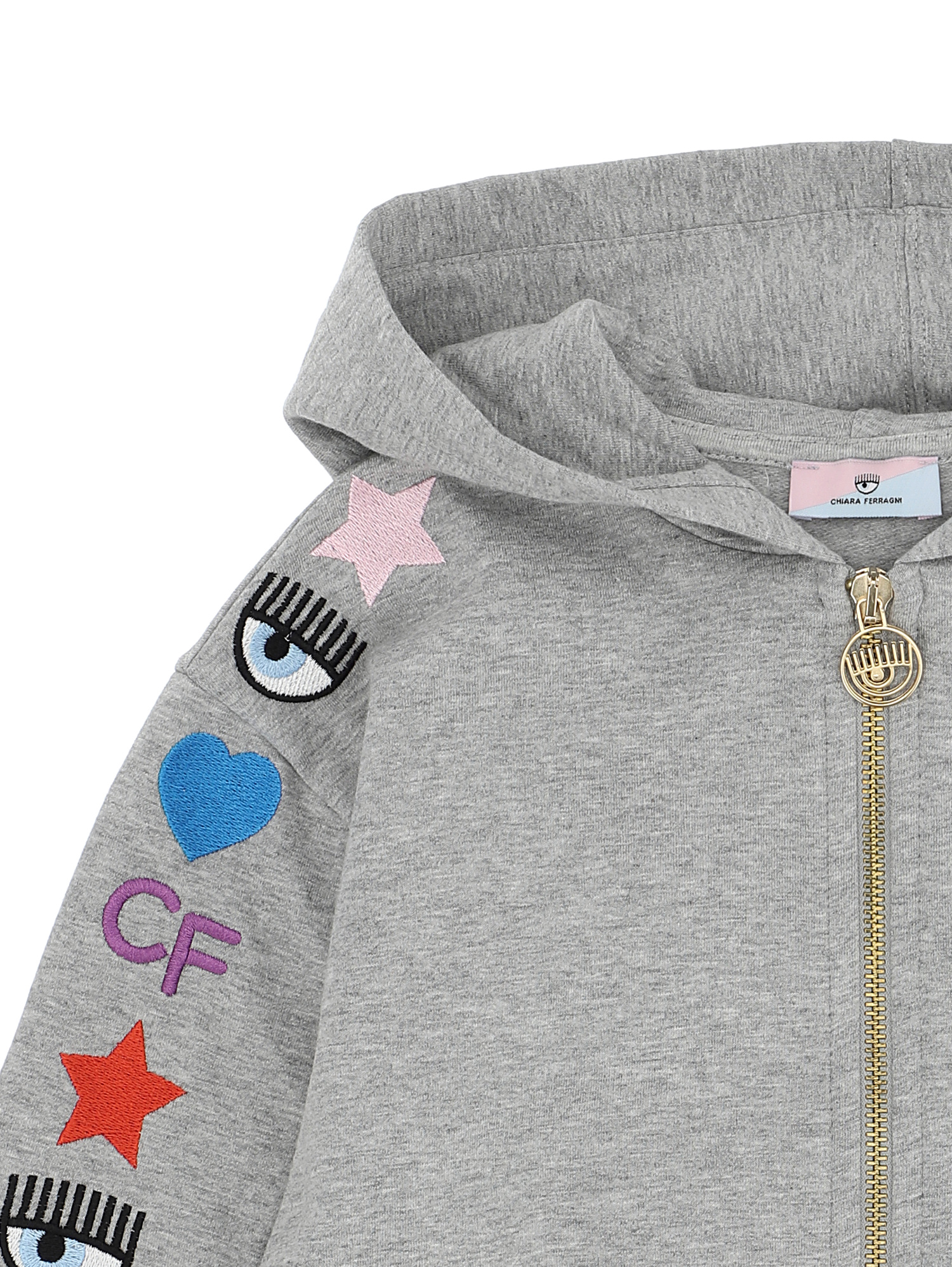 Shop Chiara Ferragni Cf Rainbow Hoodie In Grey