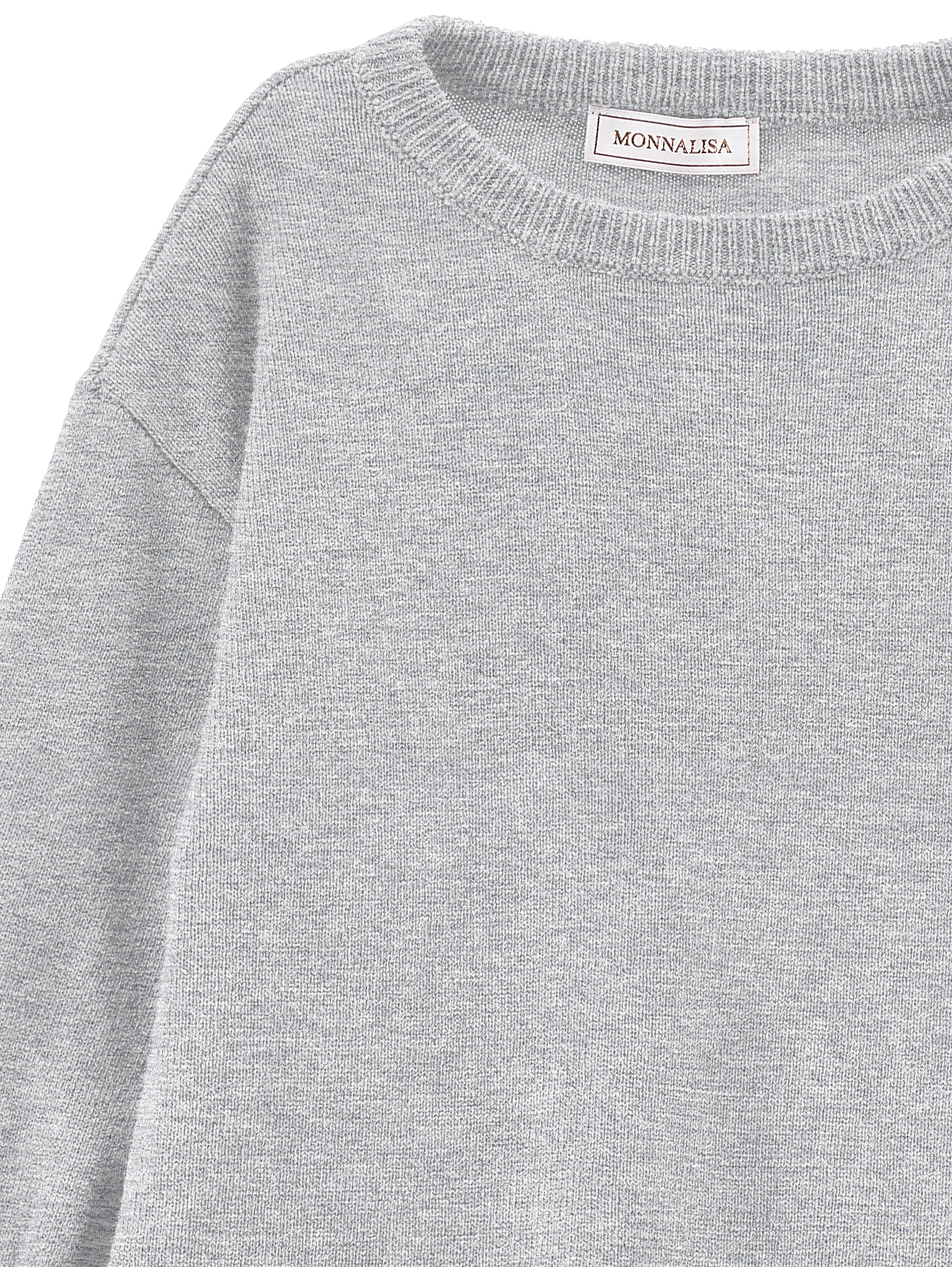 Monnalisa Soft Basic Sweater In Grey