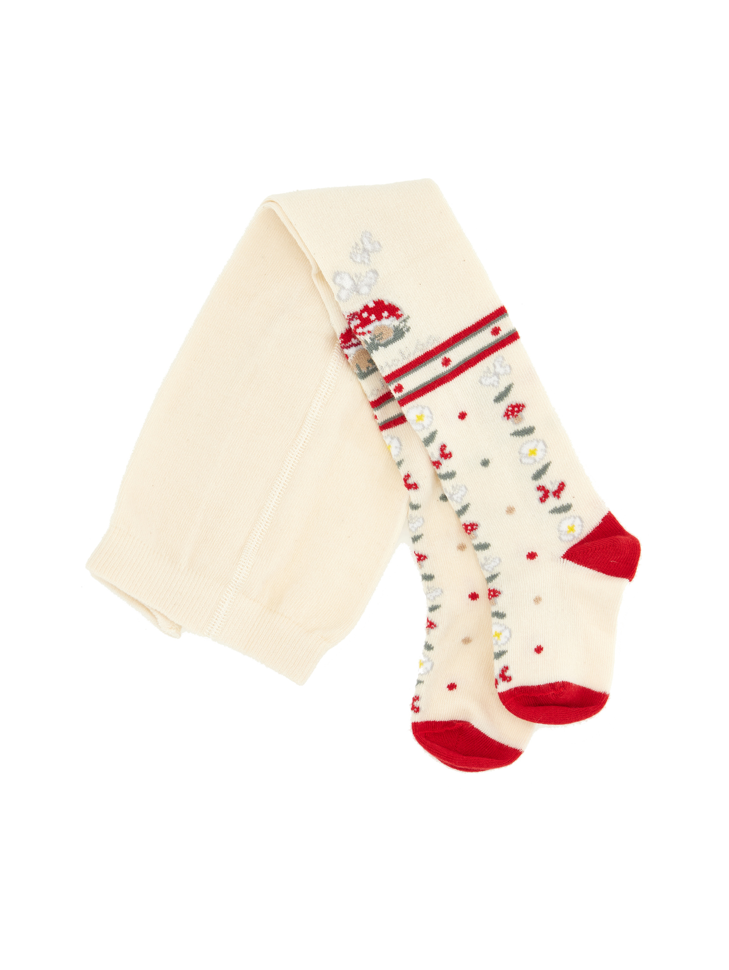 Monnalisa Babies'   Warm Cotton Tights In Beige + Red