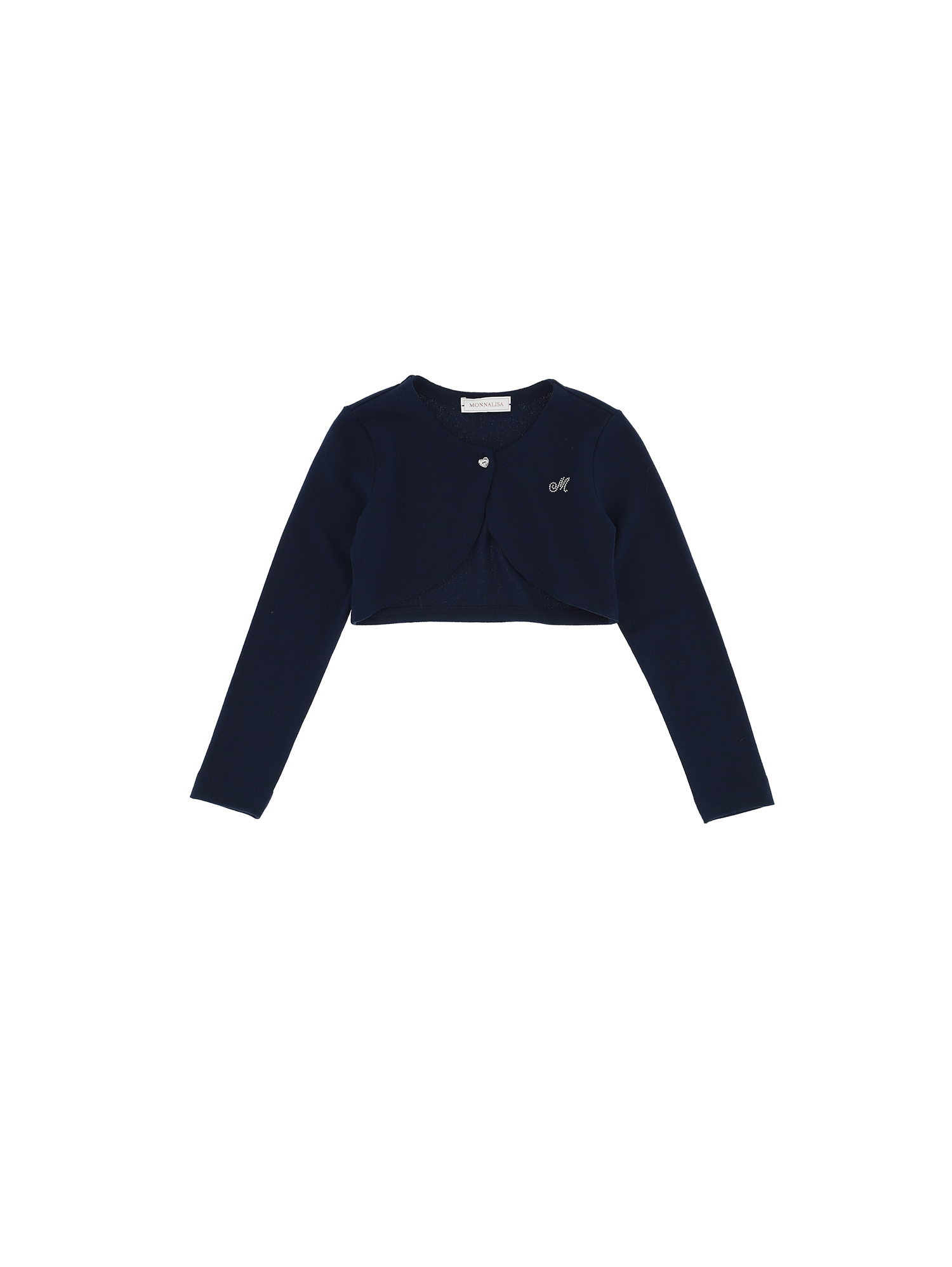Monnalisa Kids'   Rounded Cardigan In Navy Blue
