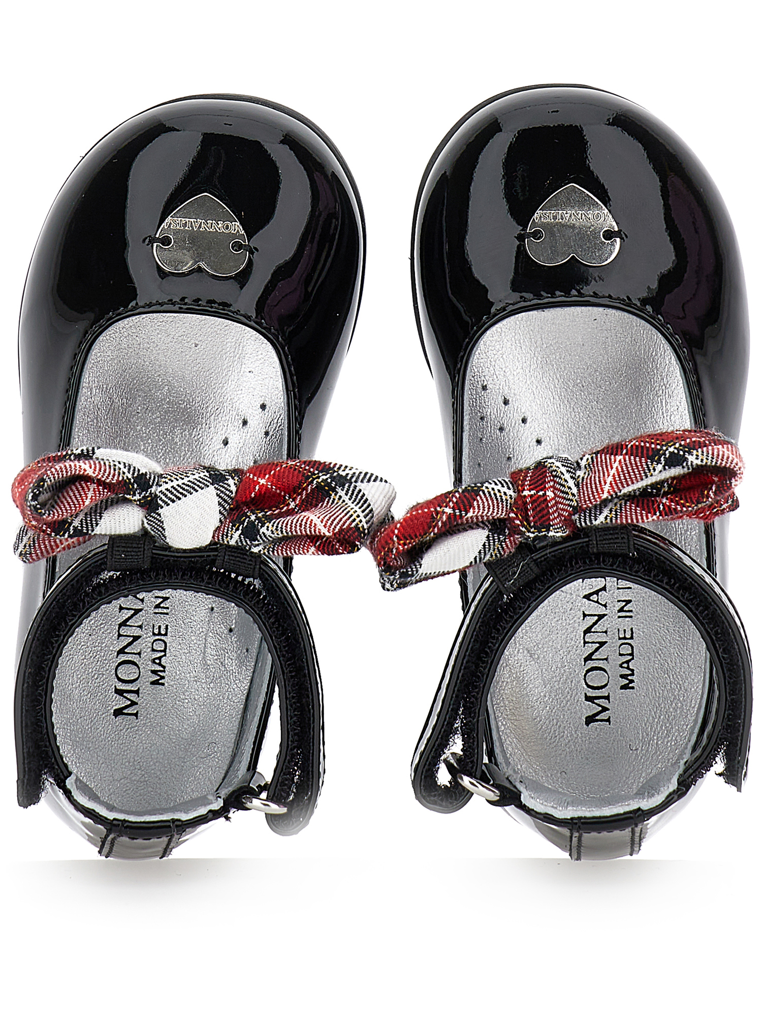 Monnalisa Patent Leather Ballet Flats With Bow In Black