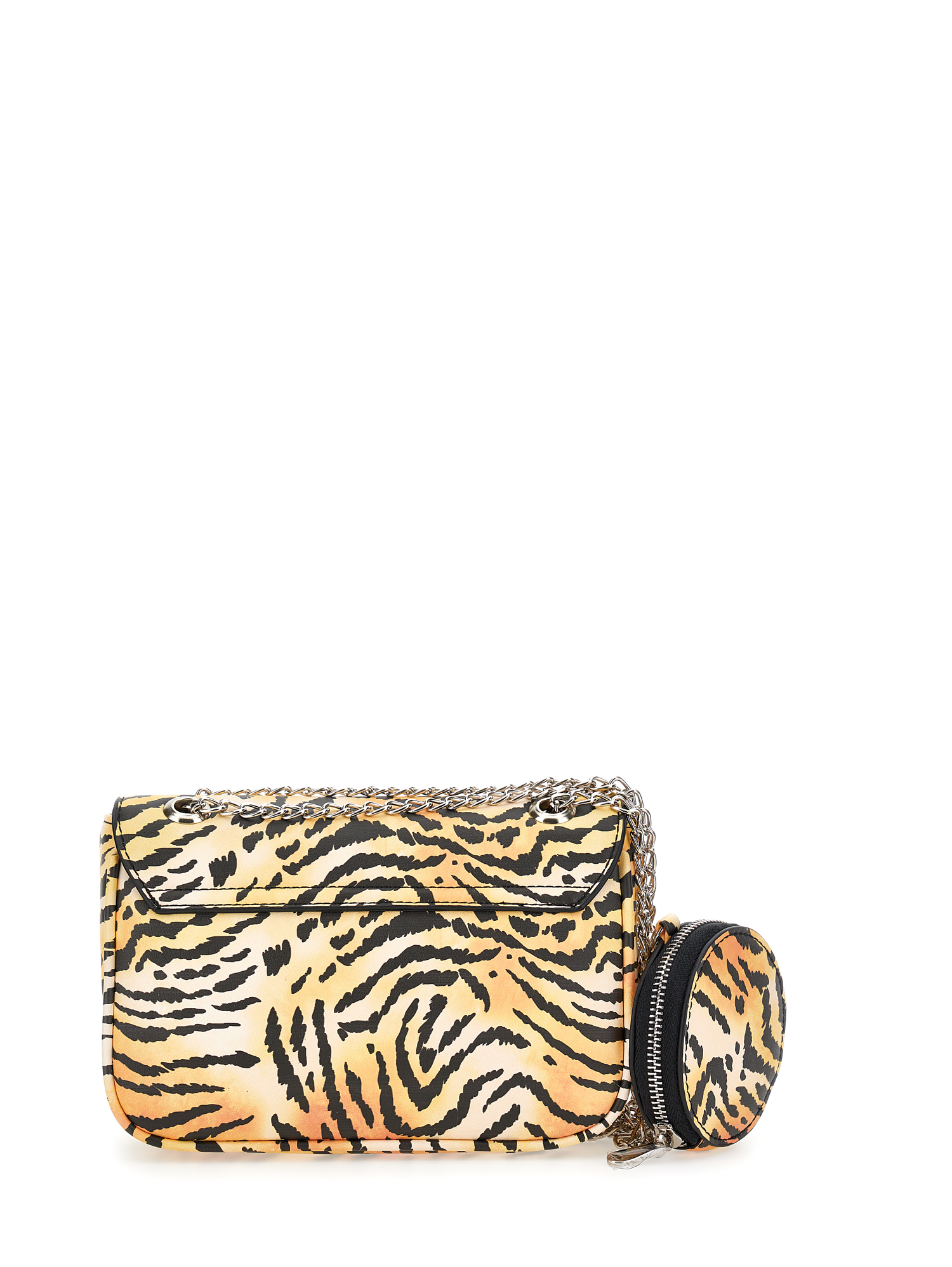 Monnalisa Coated Fabric Shoulder Bag In Caramel + Black