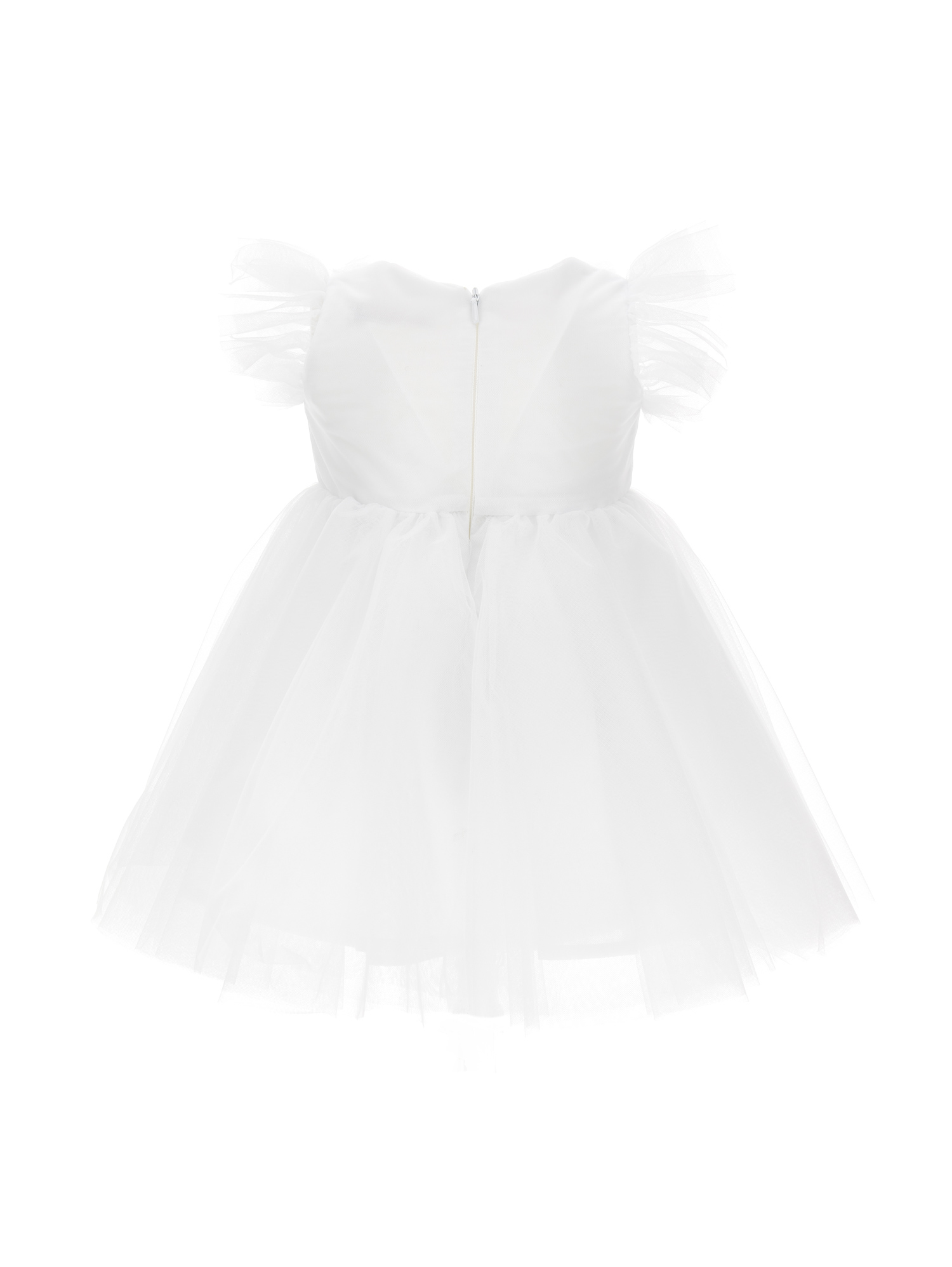 Shop Monnalisa Maxi Butterfly Silk-touch Tulle Dress In White