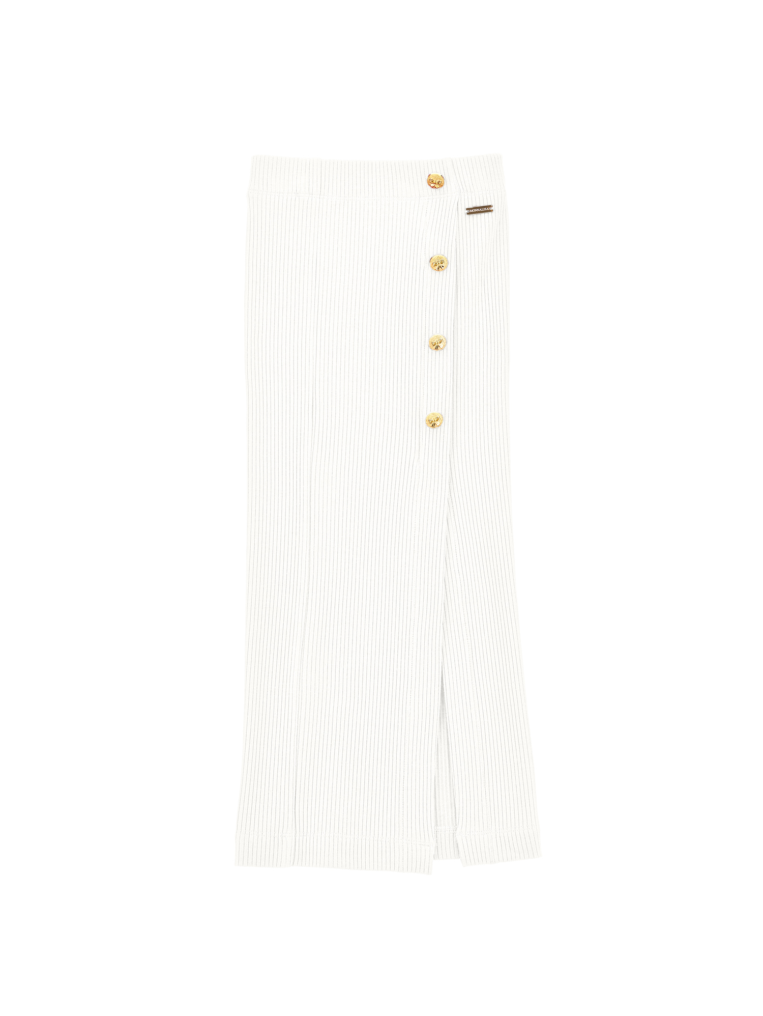 Monnalisa Kids'   Viscose Midi Skirt With Buttons In Cream
