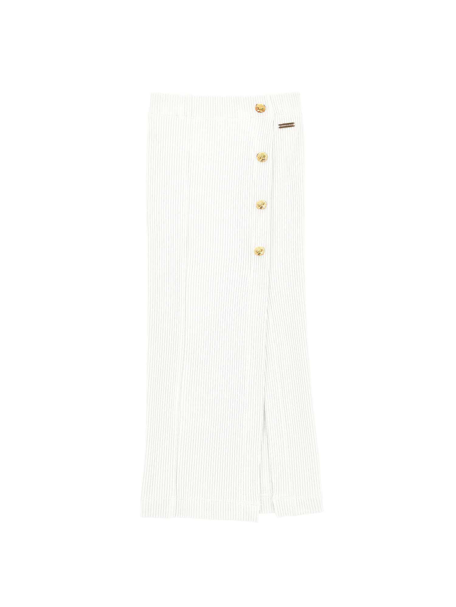 Monnalisa Viscose Midi Skirt With Buttons In Cream