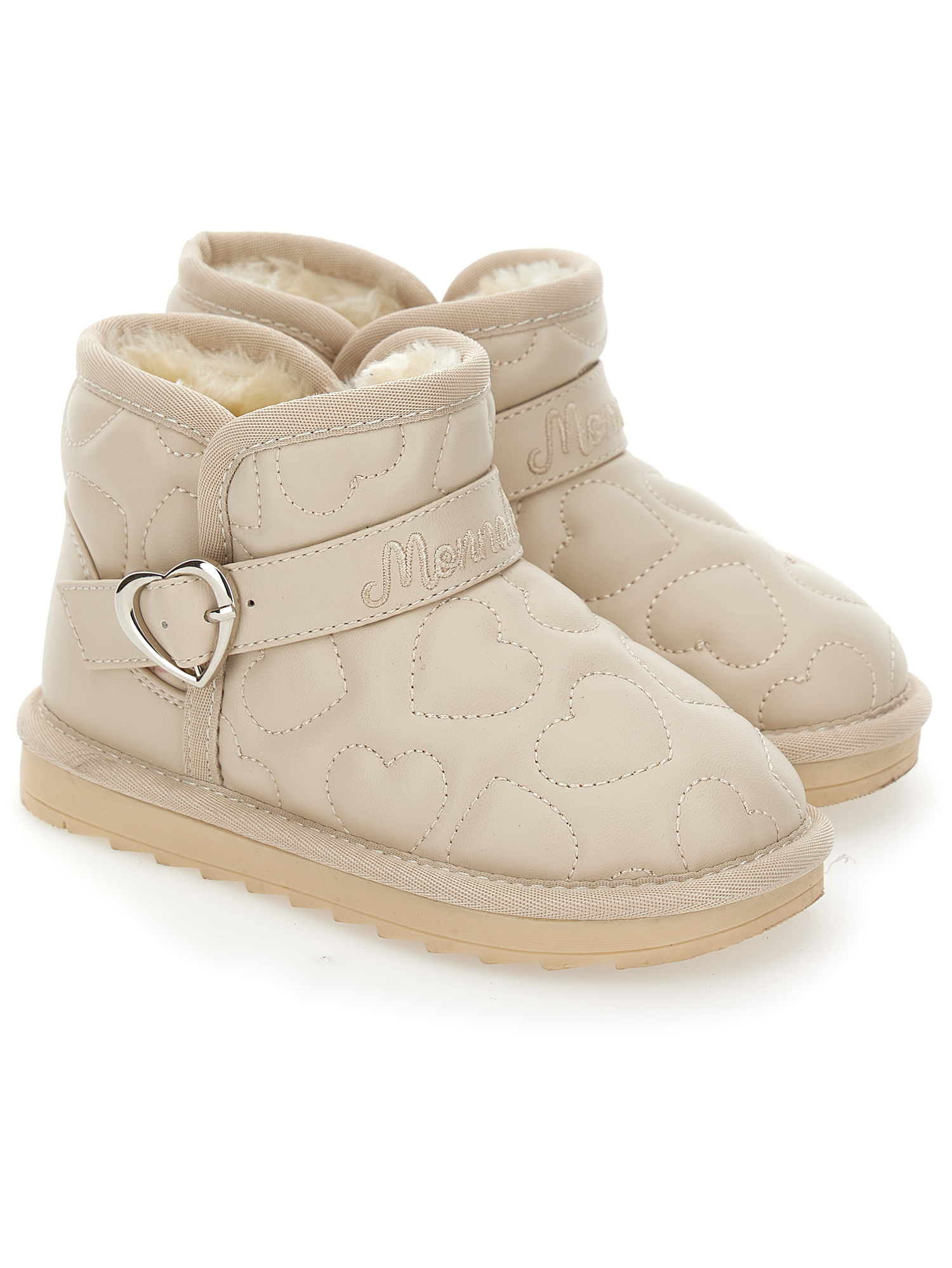Heart quilted ankle boots girl Monnalisa Argentina