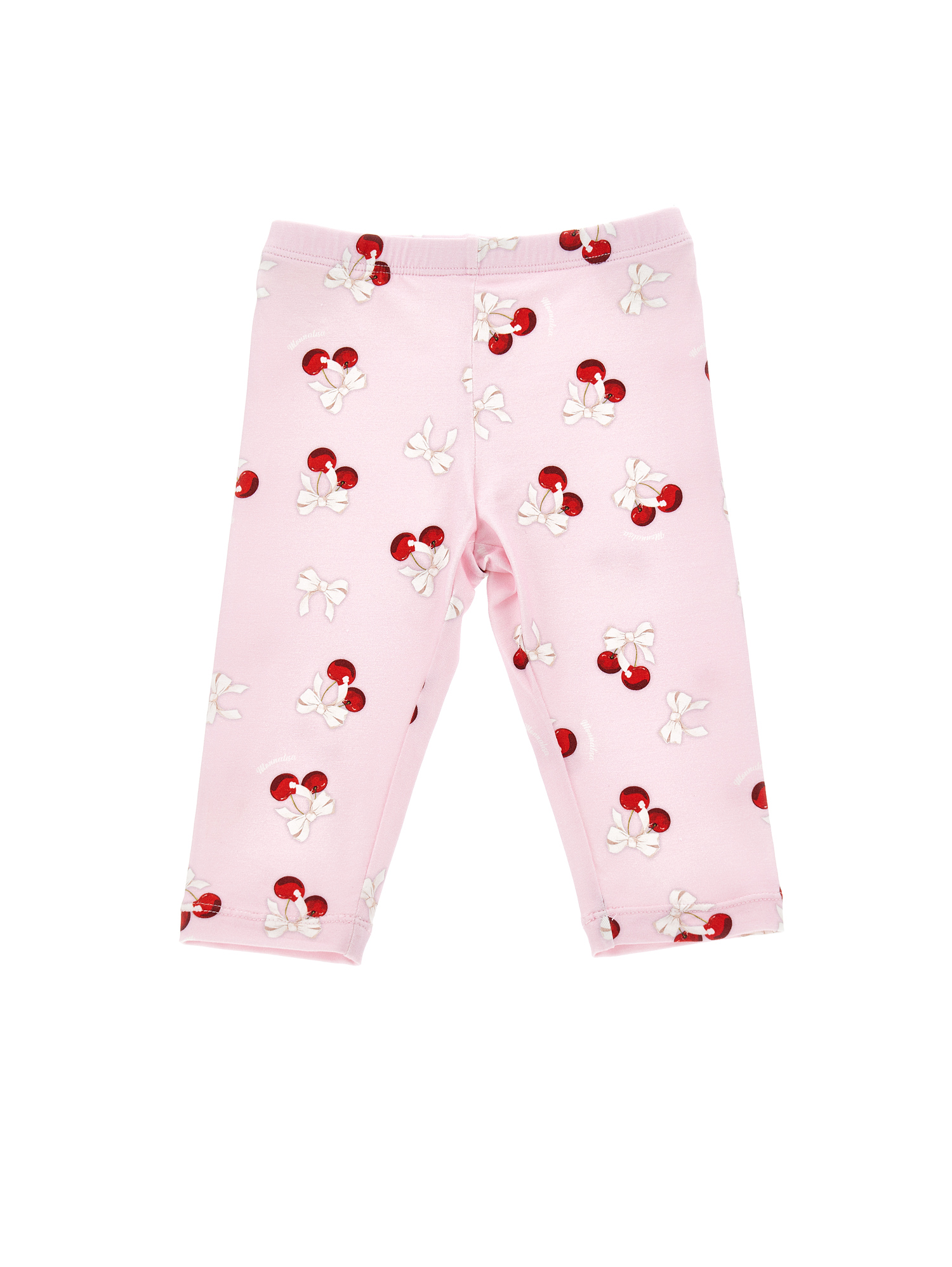 Shop Monnalisa Cherry Jersey Leggings In Rosa Fairy Tale